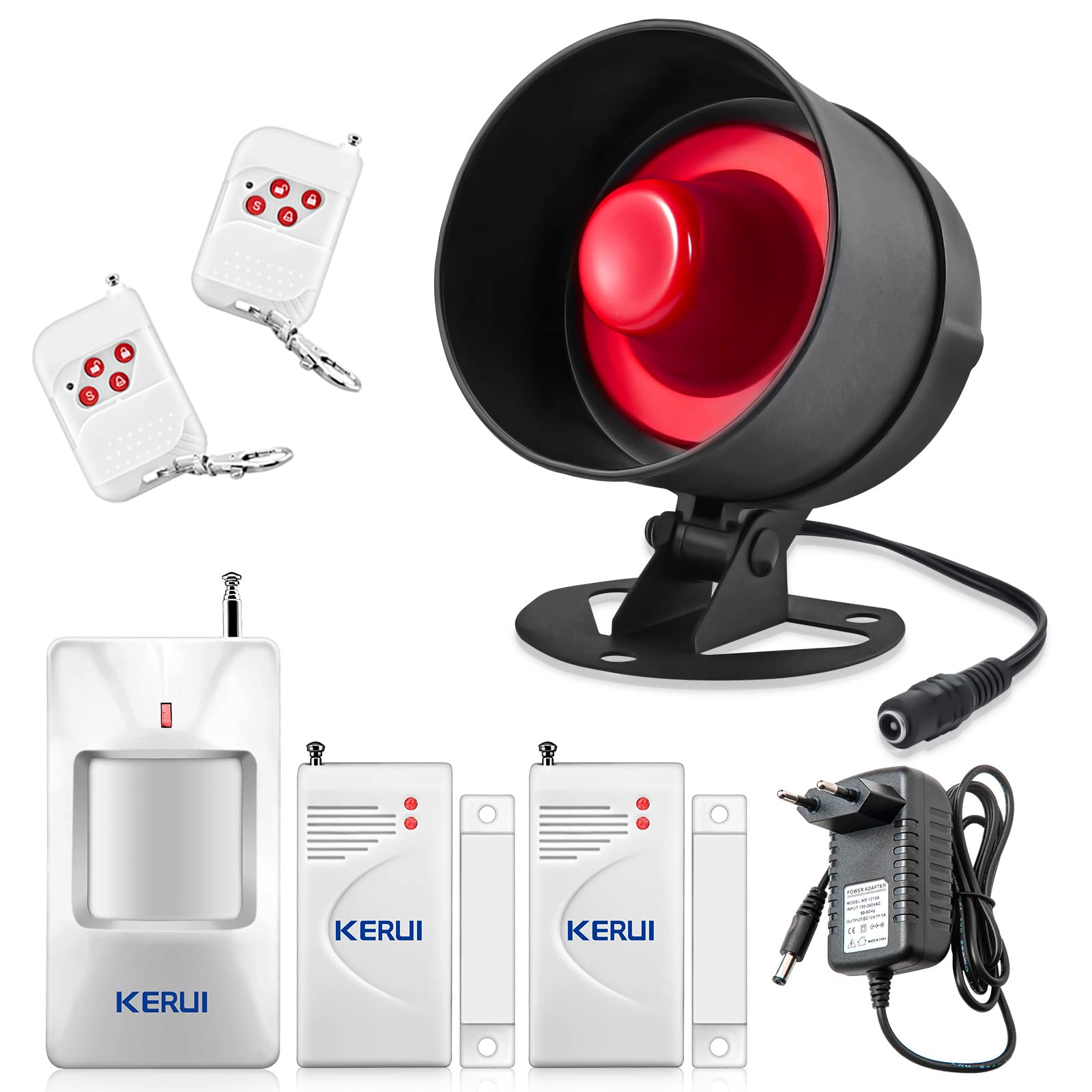 Allarme Casa Senza Fili 115 dB con Sensori e Telecomandi