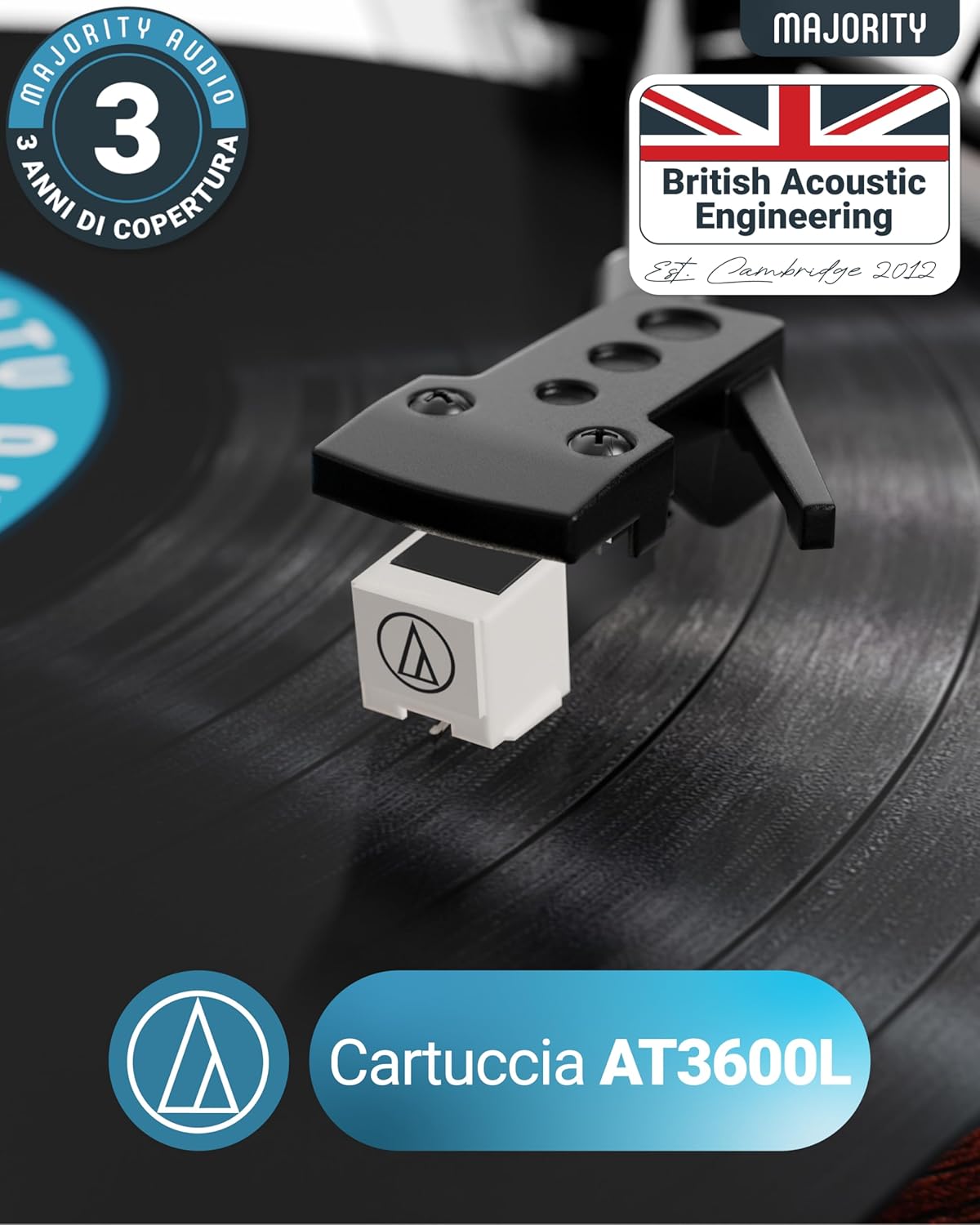 Majority Moto - Giradischi Bluetooth 5.3 con Casse Integrate - immagine 3