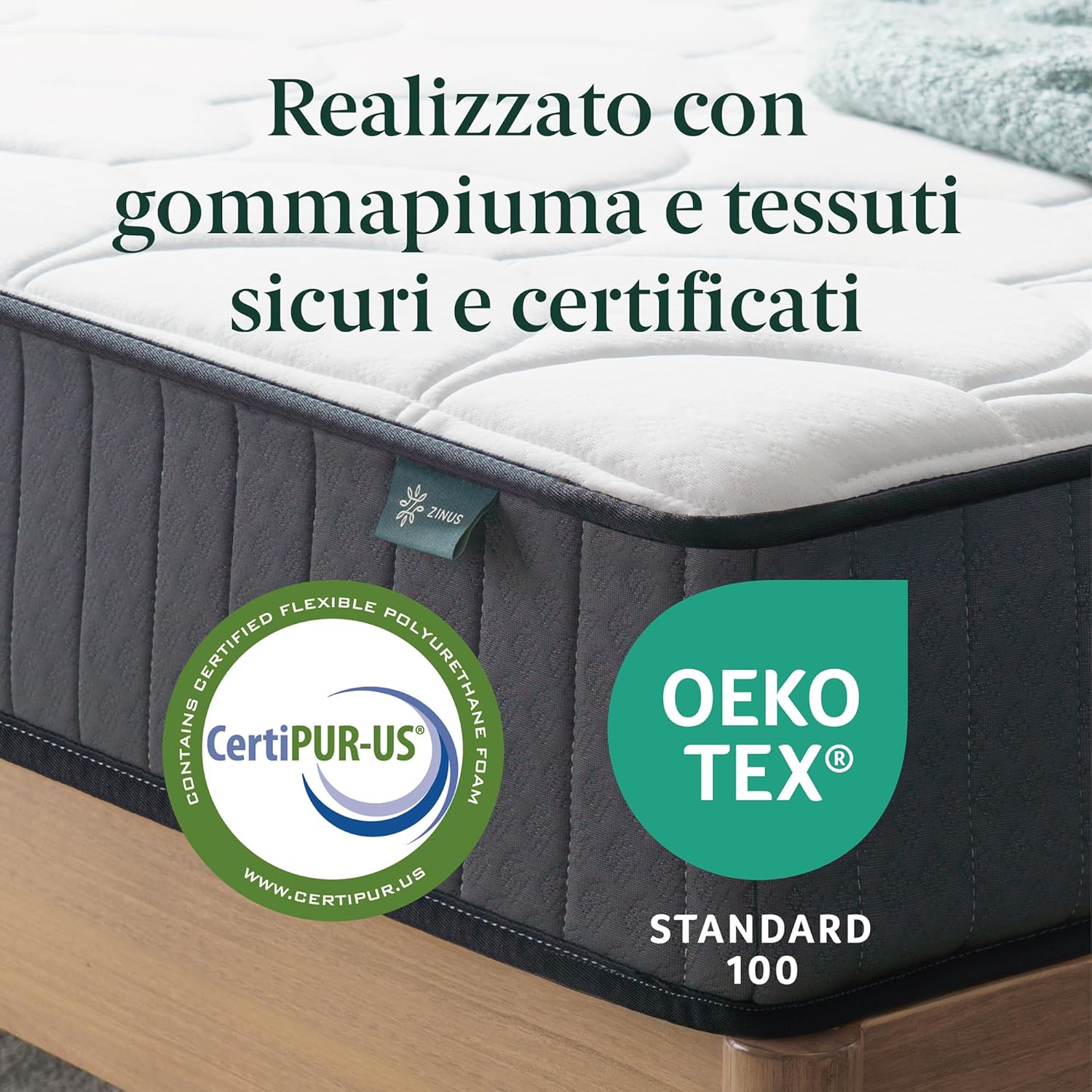 Zinus Materasso Ibrido 80x190cm Altezza 15cm - immagine 4