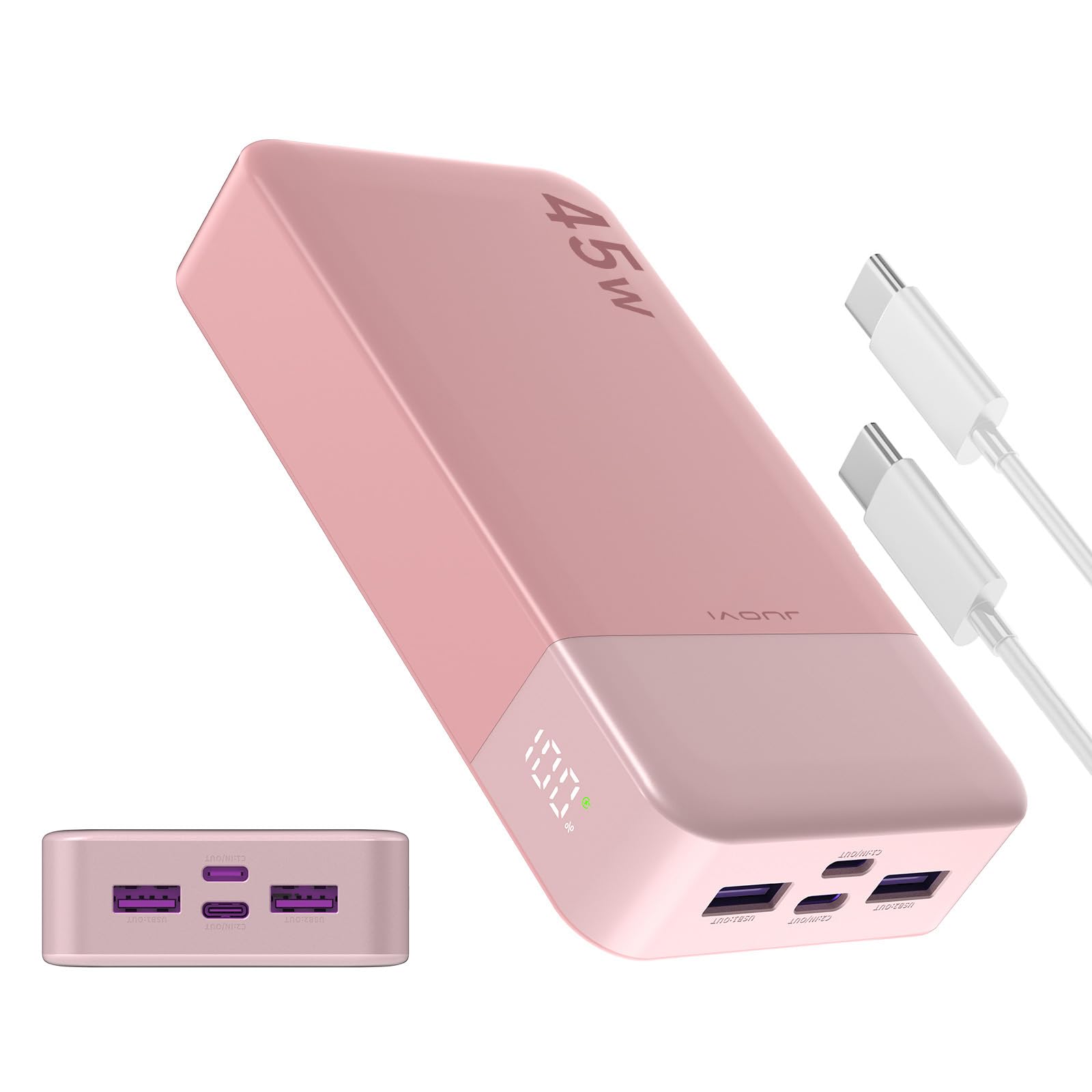 Juovi Power Bank 20000mAh 45W, Rosa