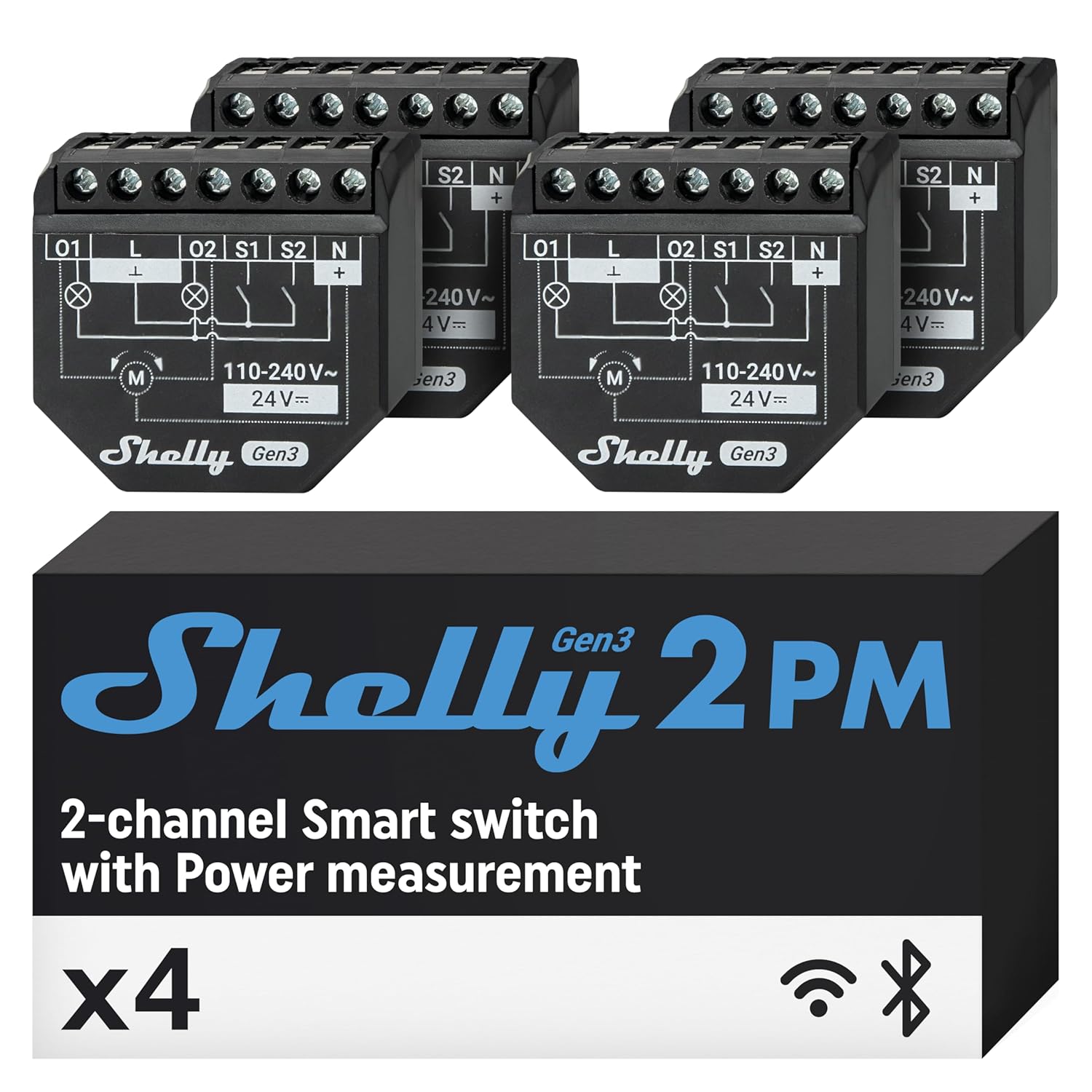 Shelly 2PM Gen3 - Interruttore Intelligente Wi-Fi 2 Canali (4pz) - immagine 1