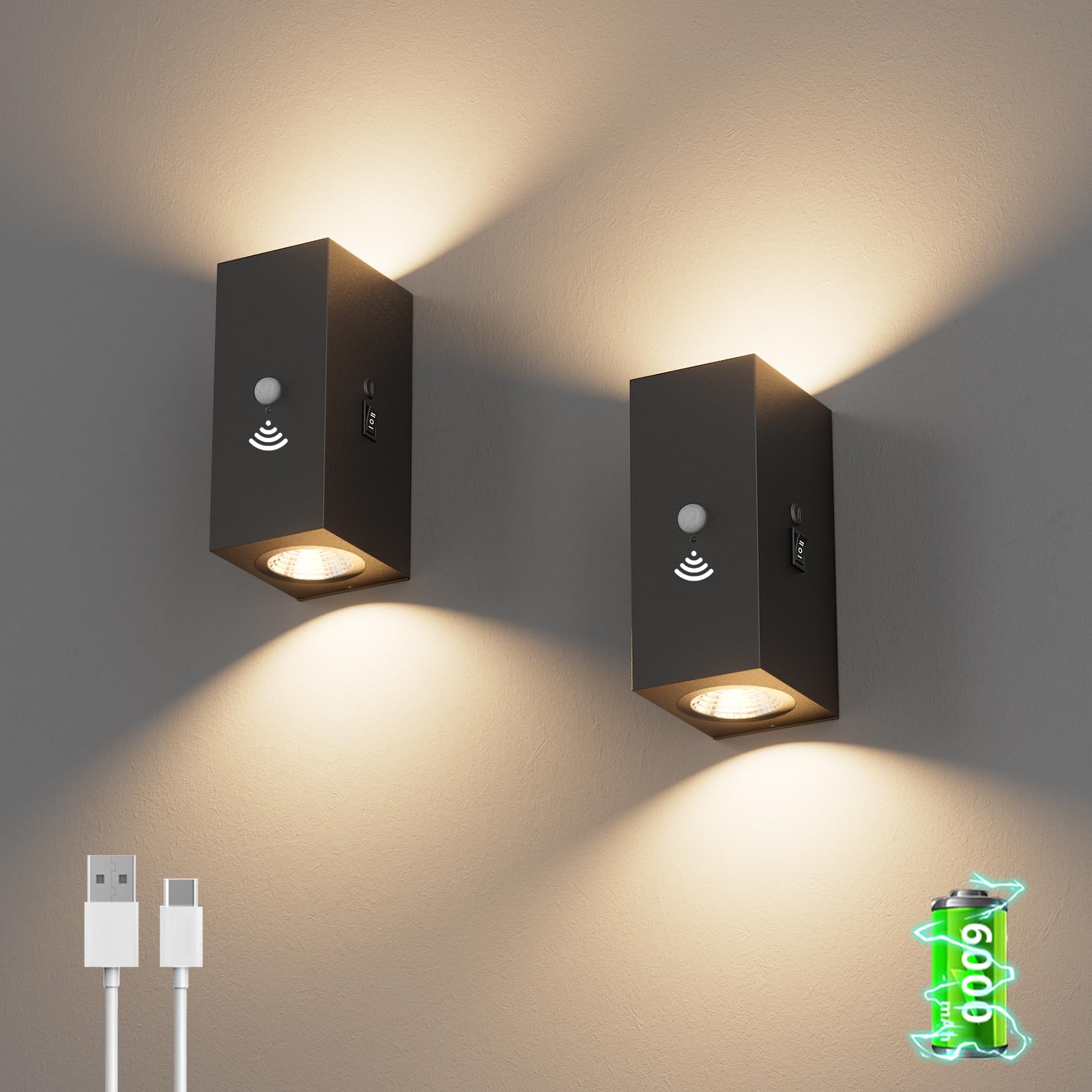 Aipsun Applique a Batteria LED con Rilevatore di Movimento