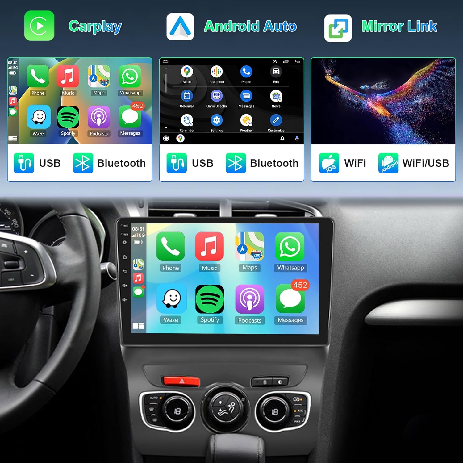 Hodozzy Autoradio Android 10 Pollici per Citroen C4 B7 C4L DS4 - immagine 2