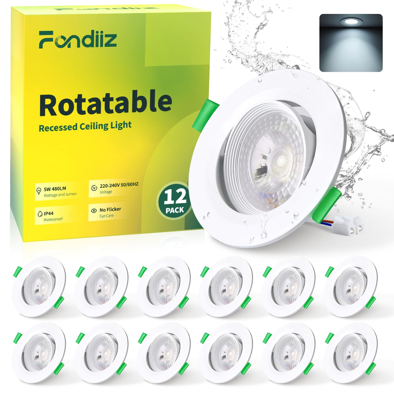 Faretti LED da Incasso Orientabili 5W, Set 12