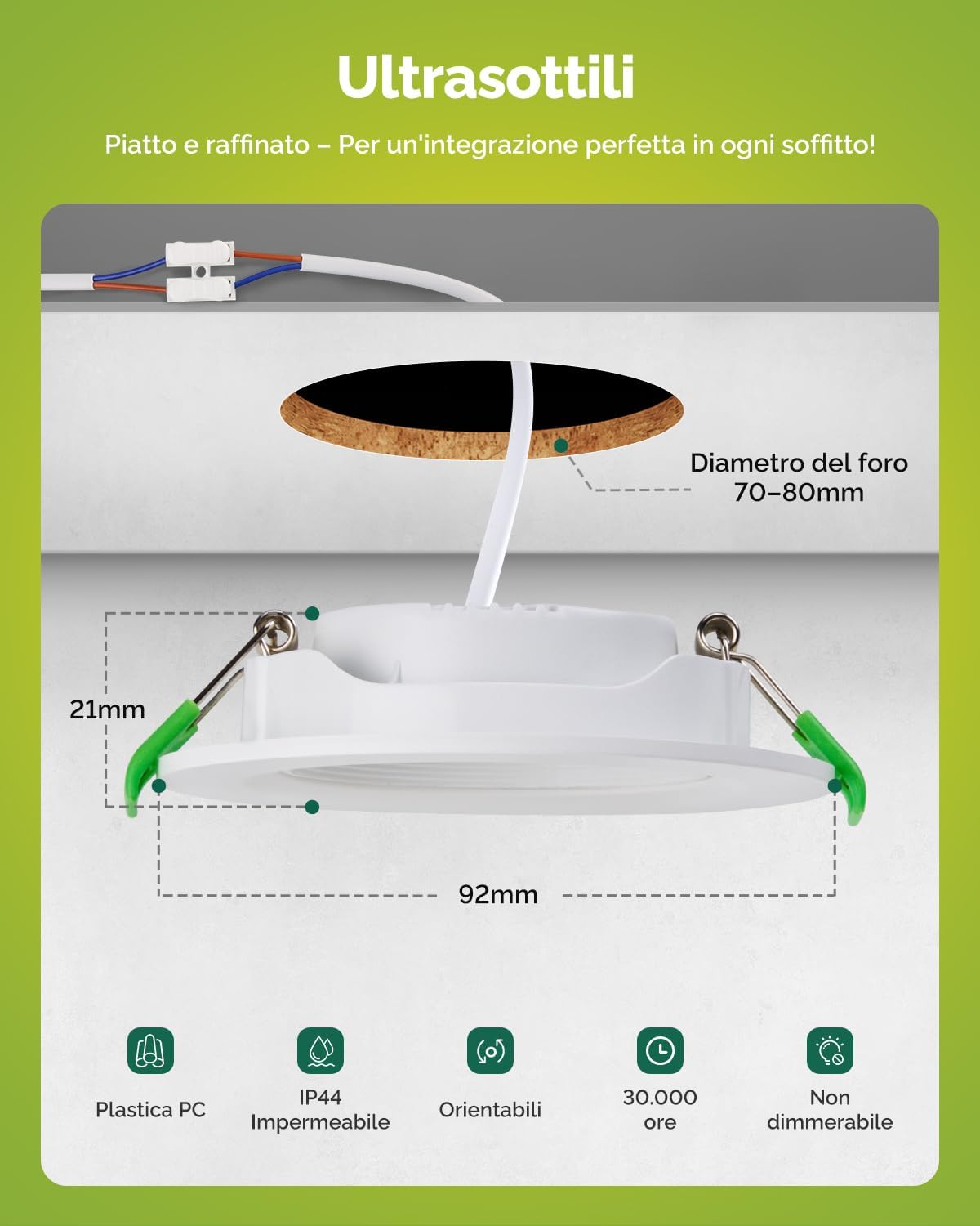 Faretti LED da Incasso Orientabili 5W, Set 12 - immagine 3