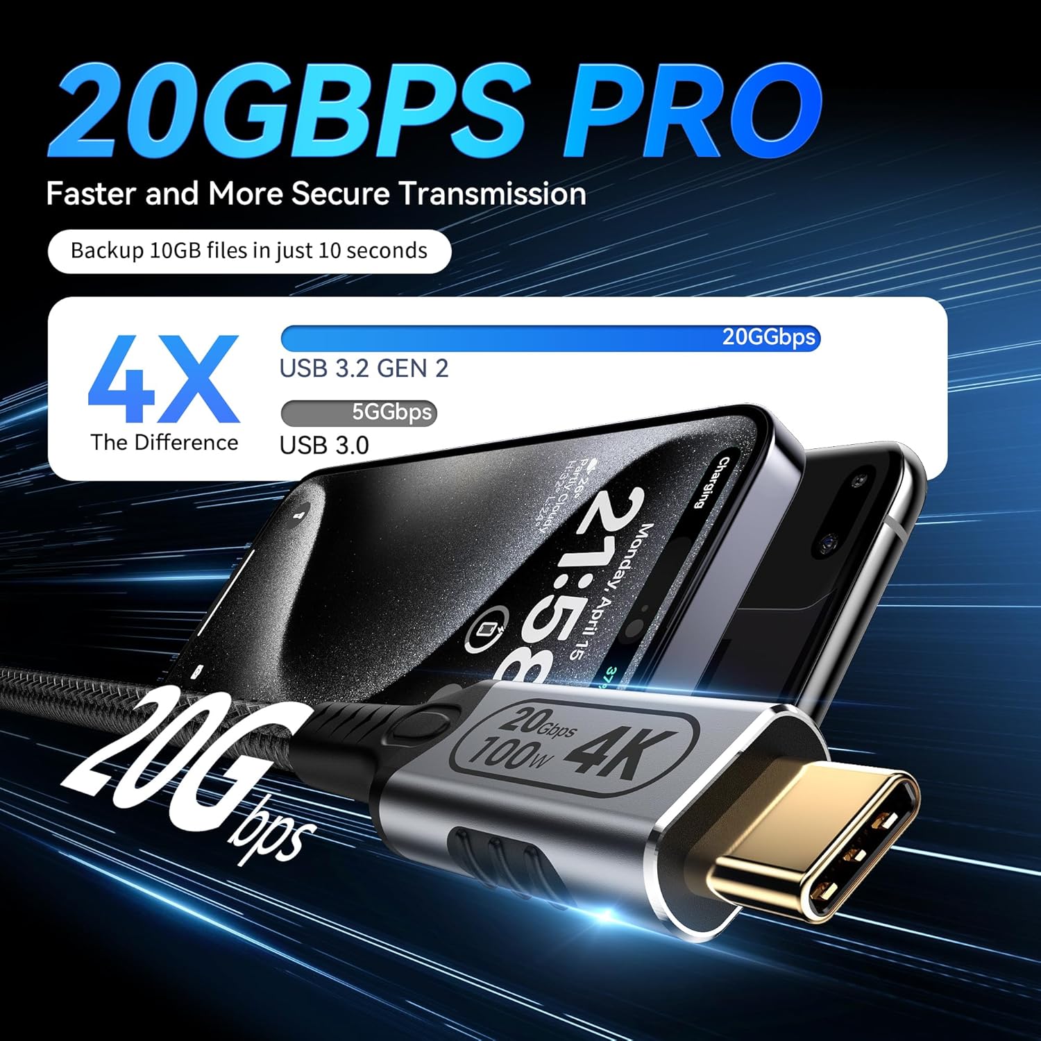 Cavo USB Type-C 6 Metri 100W PD 5A Ricarica Rapida - immagine 2