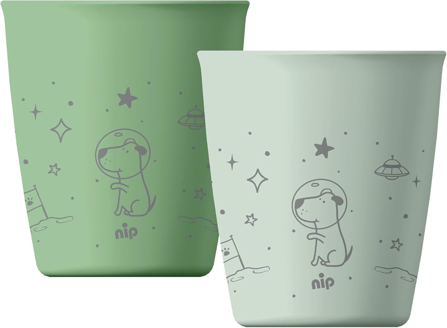 Nip Bicchiere Sostenibile per Bambini (2 pezzi), Verde - immagine 1