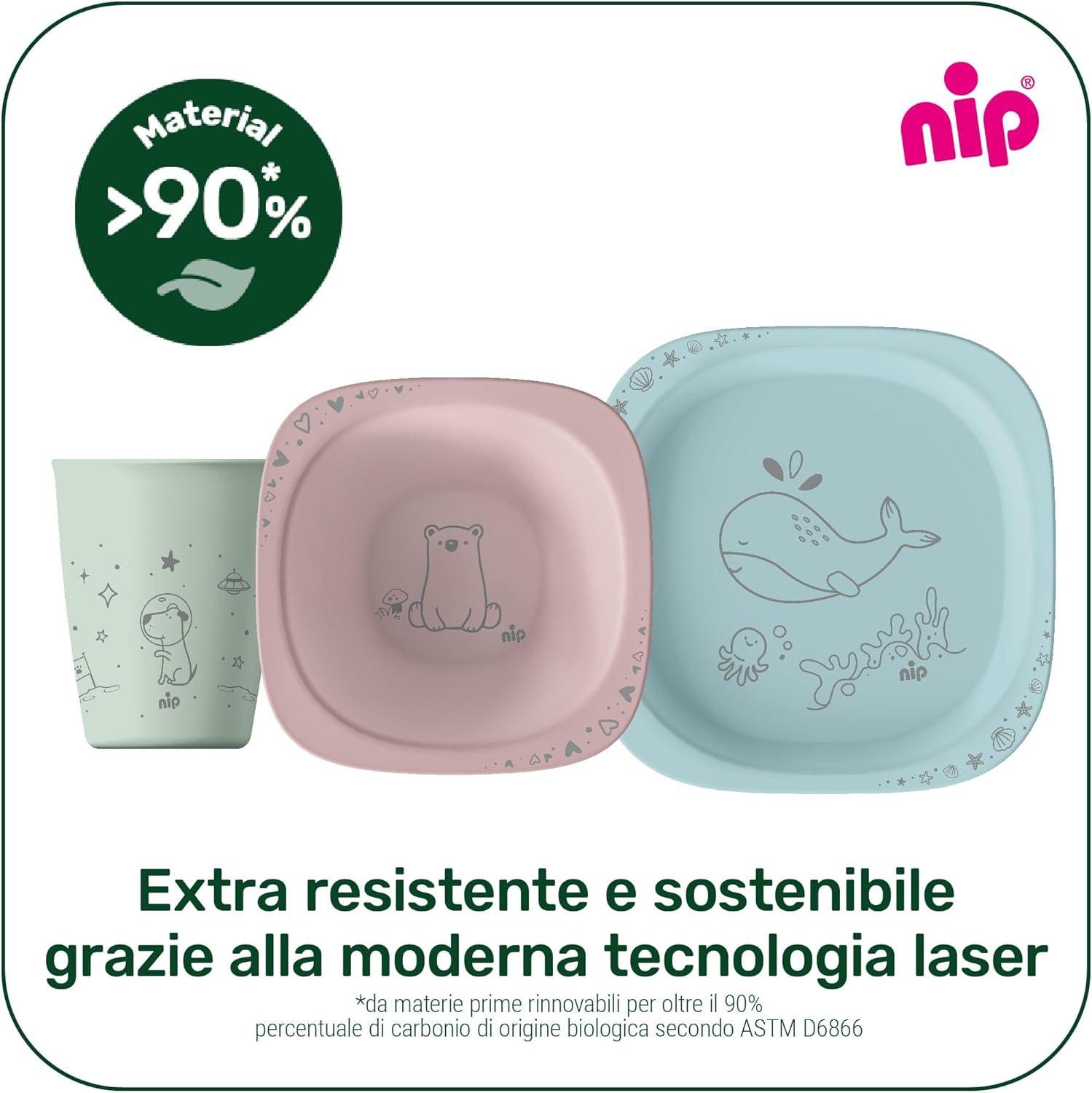 Nip Bicchiere Sostenibile per Bambini (2 pezzi), Verde - immagine 5