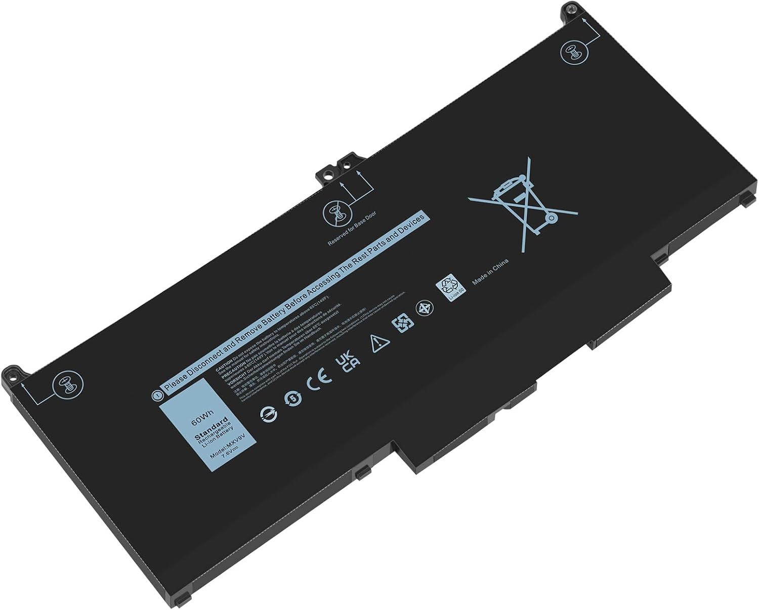 Asuncell Batteria Laptop MXV9V 7.6V/60Wh - immagine 1