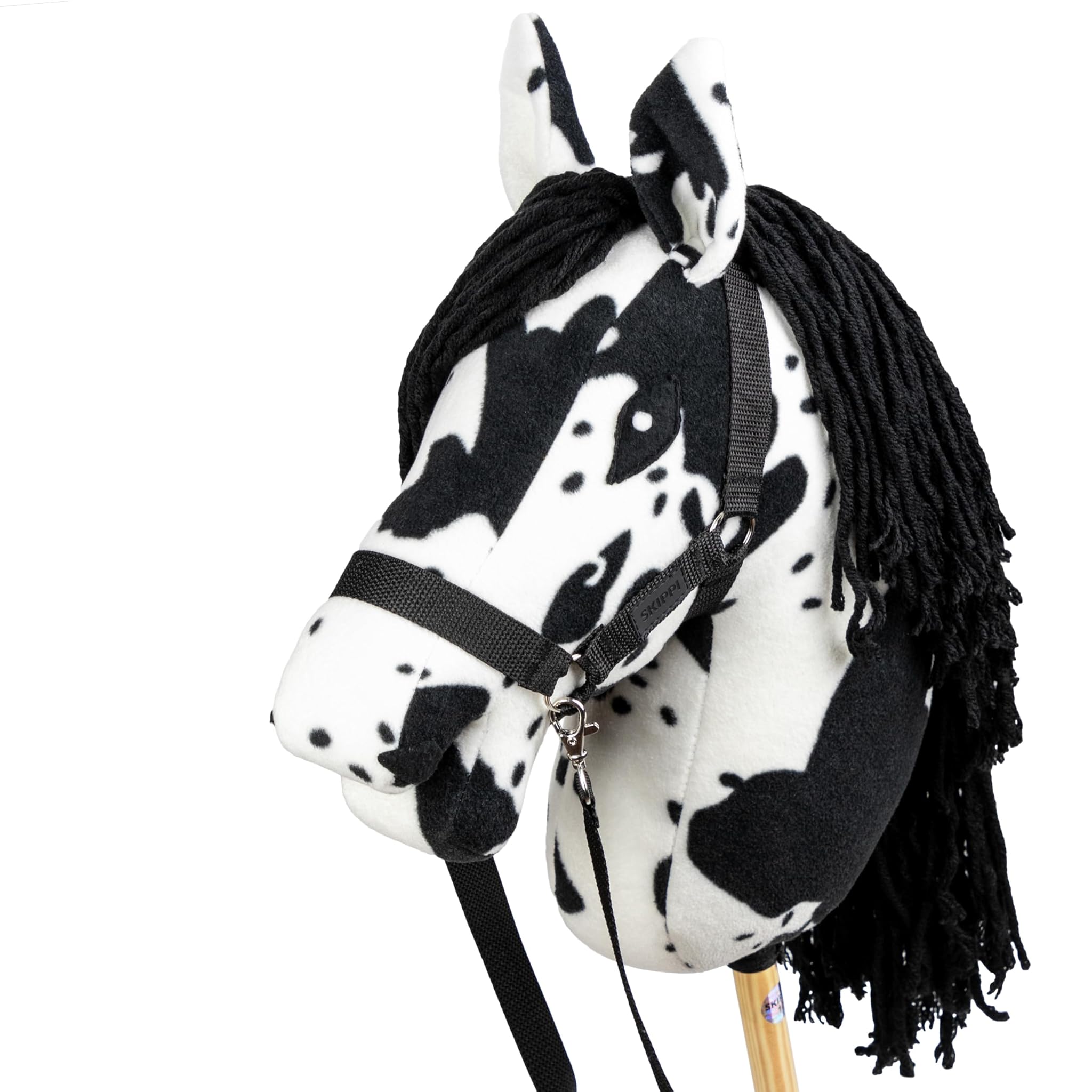 SKIPPI Hobby Horse Pezzato Nero - Cavallo con Bastone
