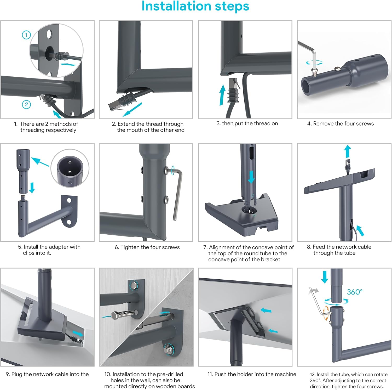 Supporto Starlink Gen 3 Survadv Wall Mount Regolabile 360° - immagine 5