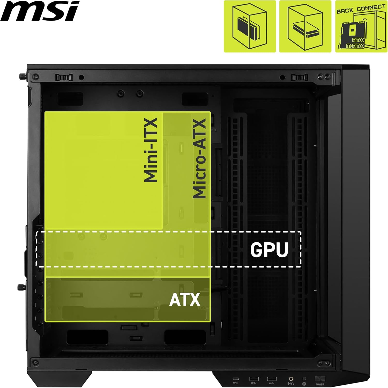 Msi MAG PANO 100L PZ - Case PC ATX, USB 20Gbps Type-C - immagine 4