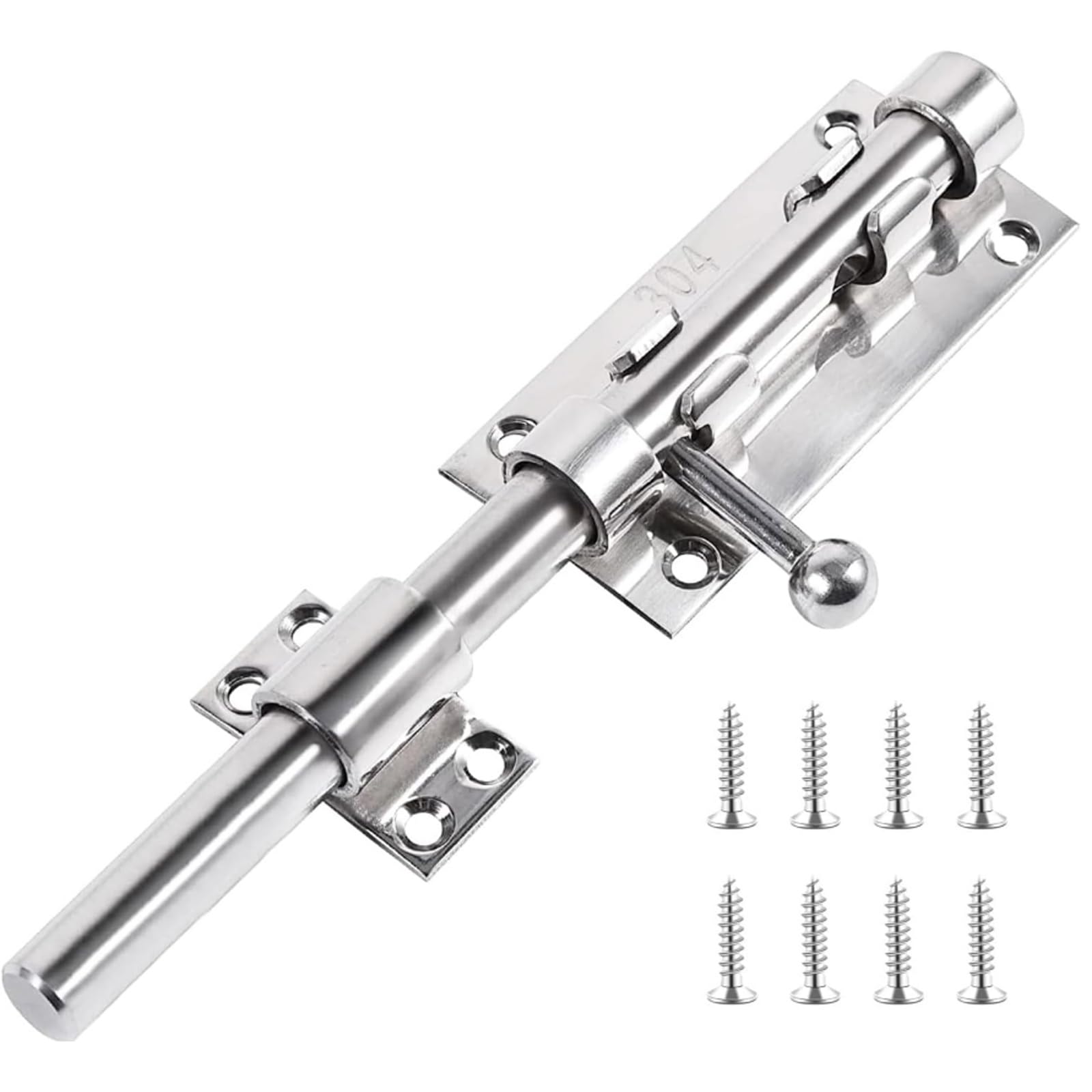 Chiavistello per Porta in Acciaio Inox 304 con Foro Lucchetto