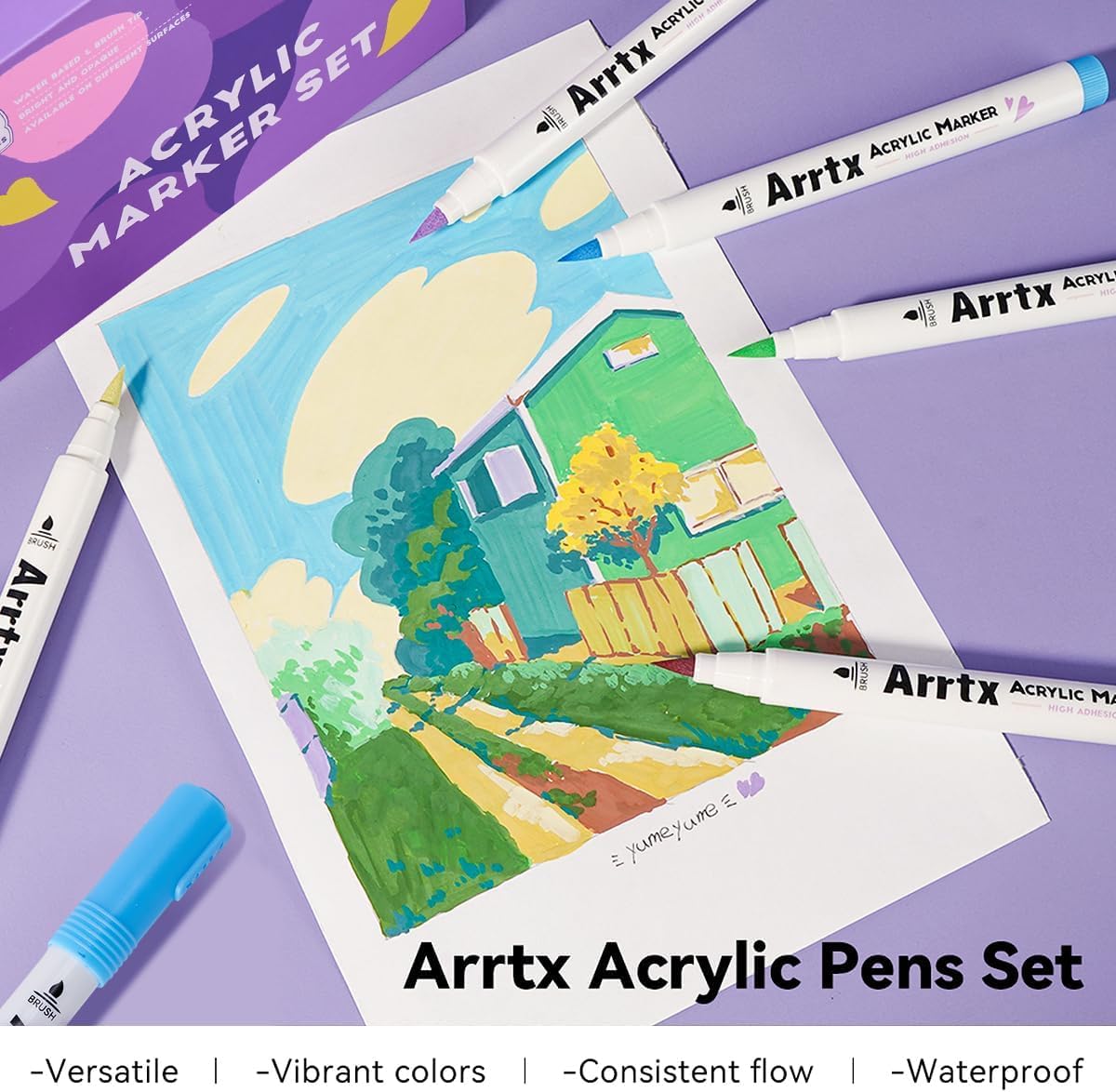 Arrtx 30 Pennarelli Acrilici Punta a Pennello - immagine 4