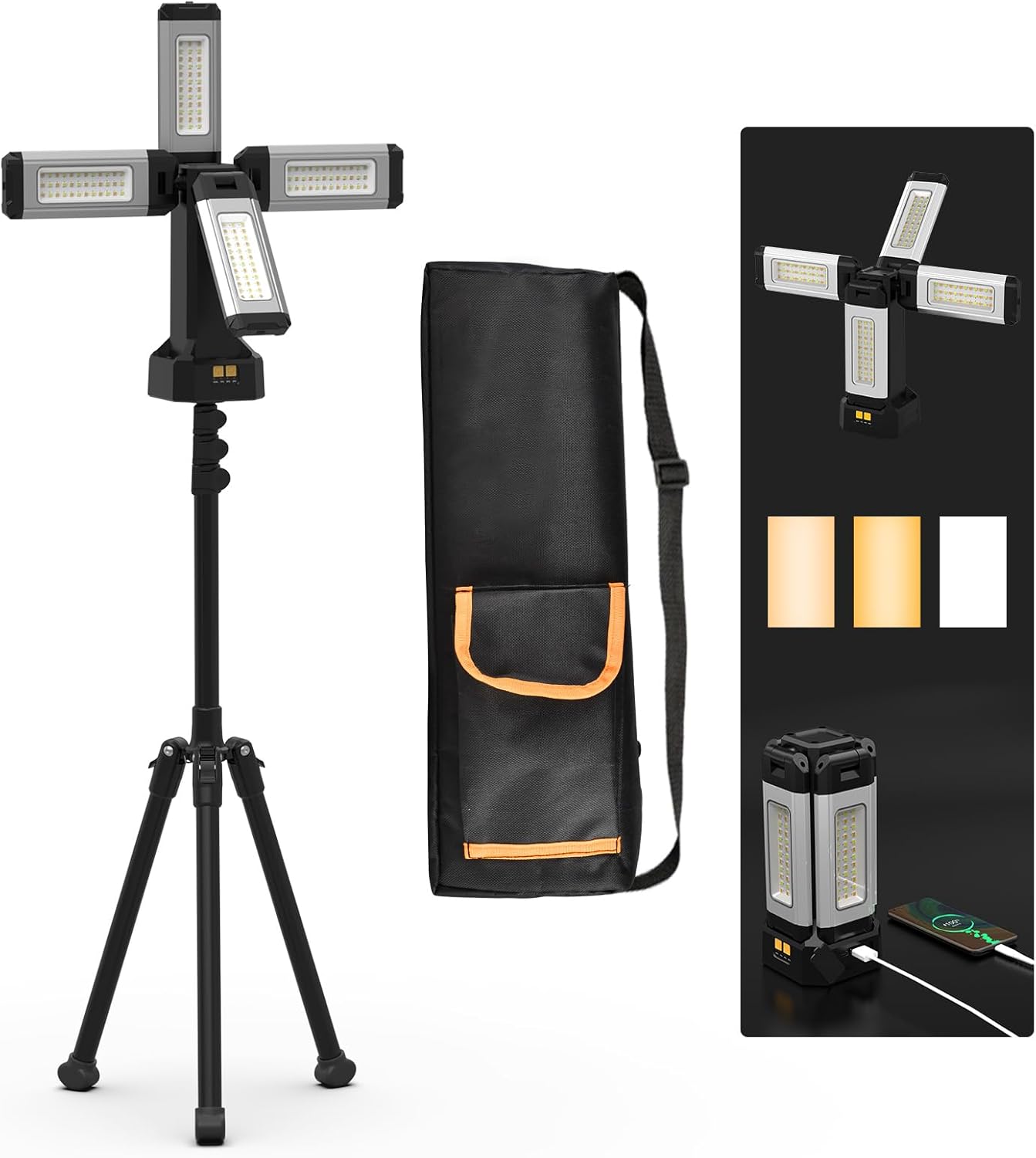 Aodoo Lampada da Lavoro Solare Ricaricabile 13200 mAh - immagine 1