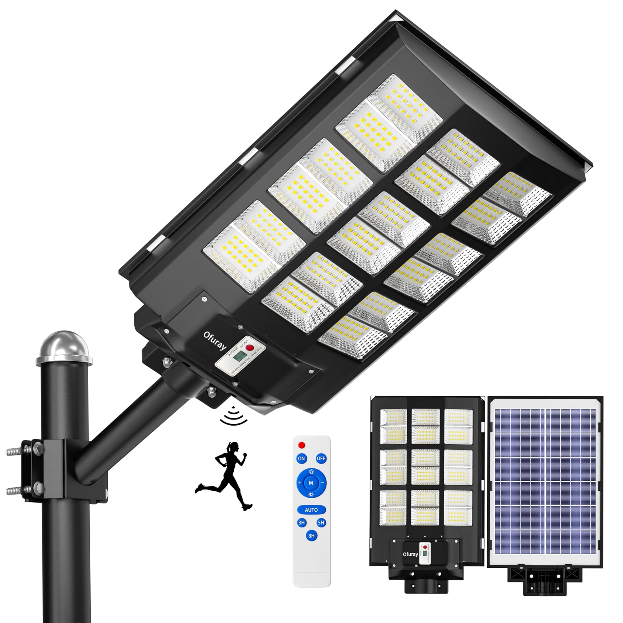 Ofuray Lampione Solare Led Esterno 3600W 360000LM