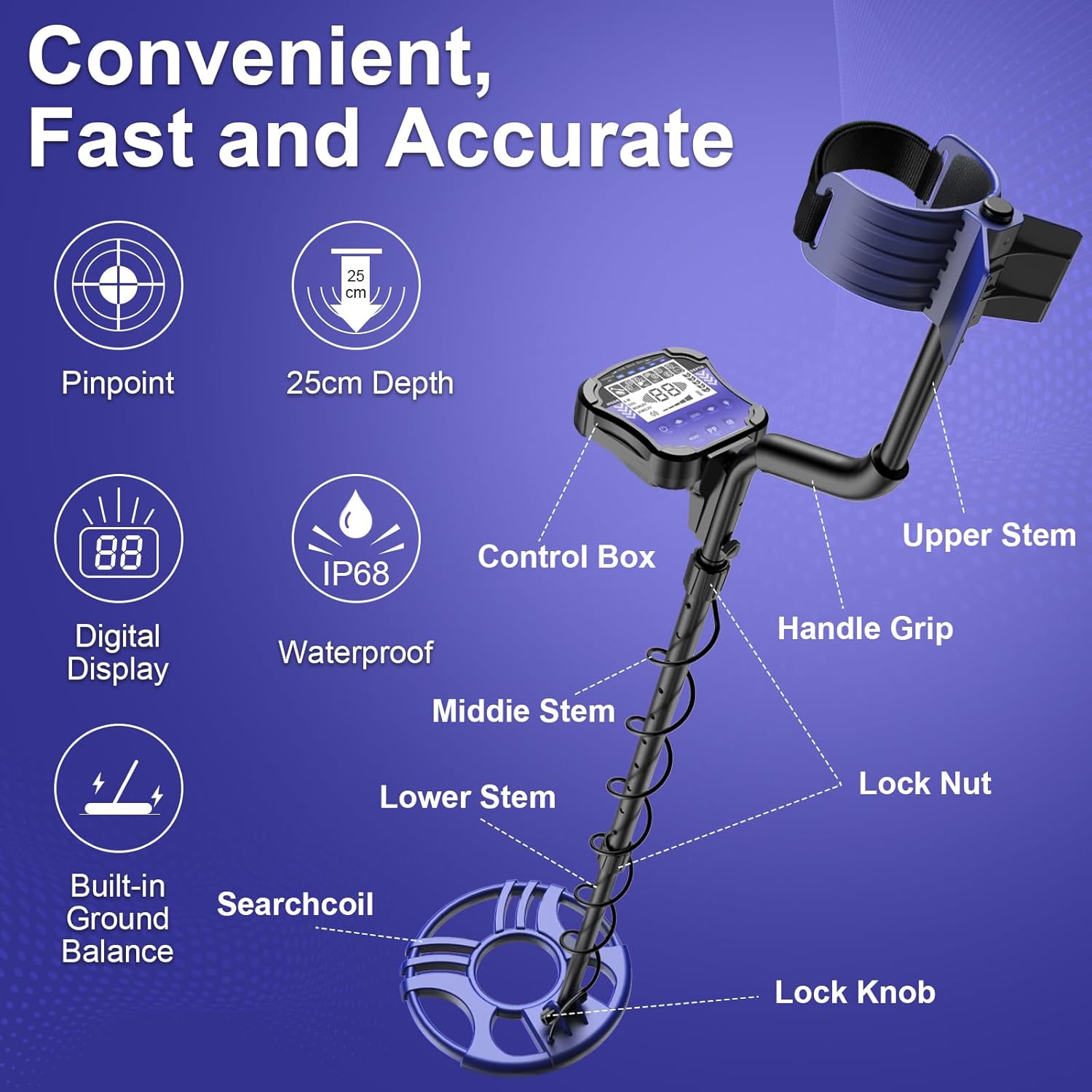 Metal Detector Professionale Impermeabile con LCD - immagine 2