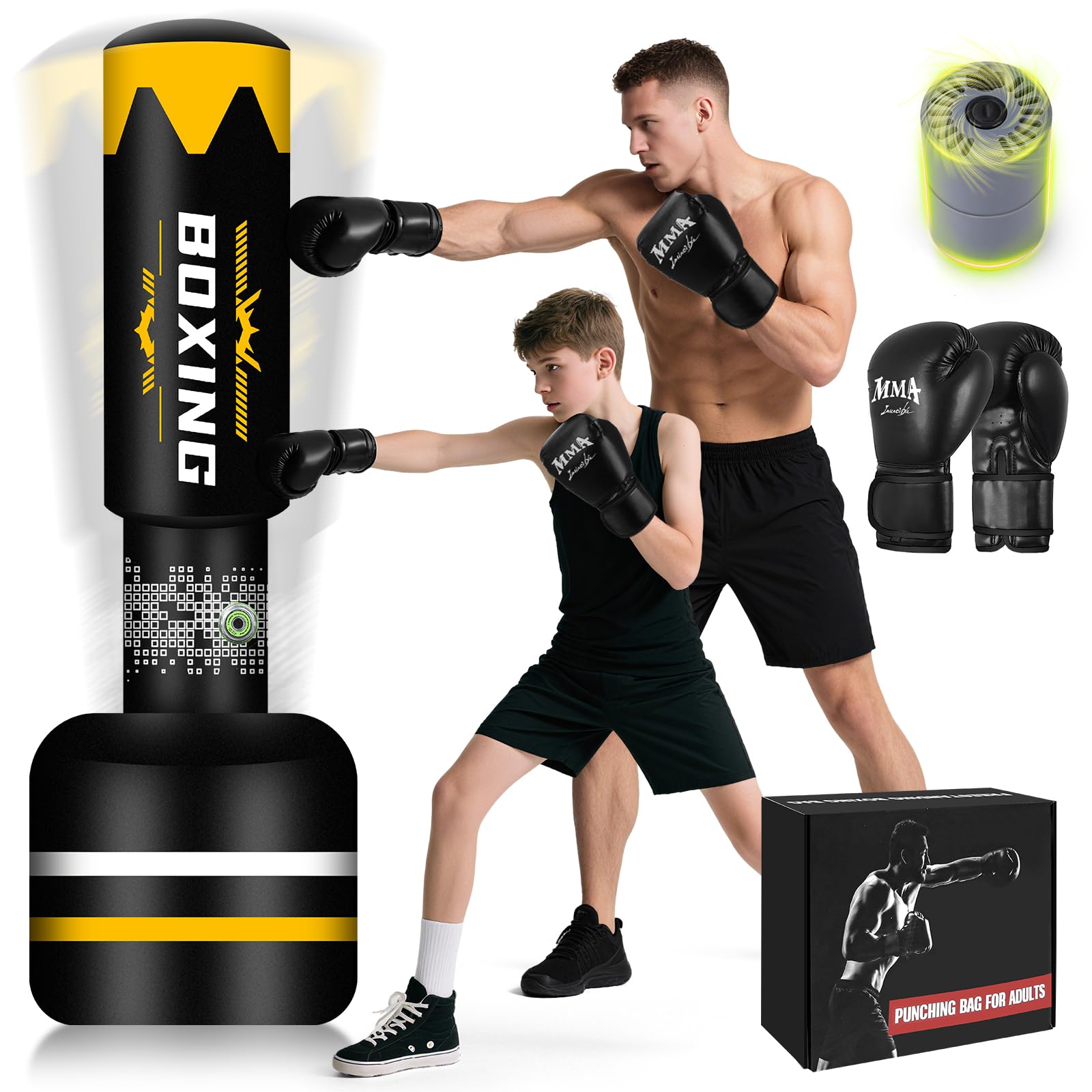 Nzqxjxz Sacco da Boxe 2 in 1 Autogonfiante 180cm