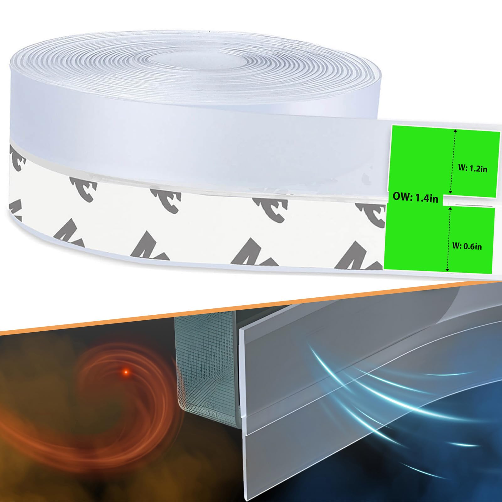 Paraspifferi Porte Interne Striscia Silicone 35MM Trasparente