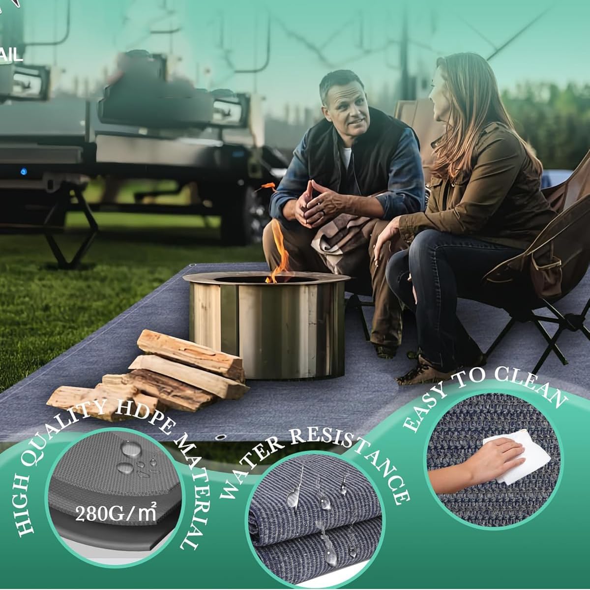 Generico Tappeto per Tende da Sole e Campeggio 400x600cm - immagine 6