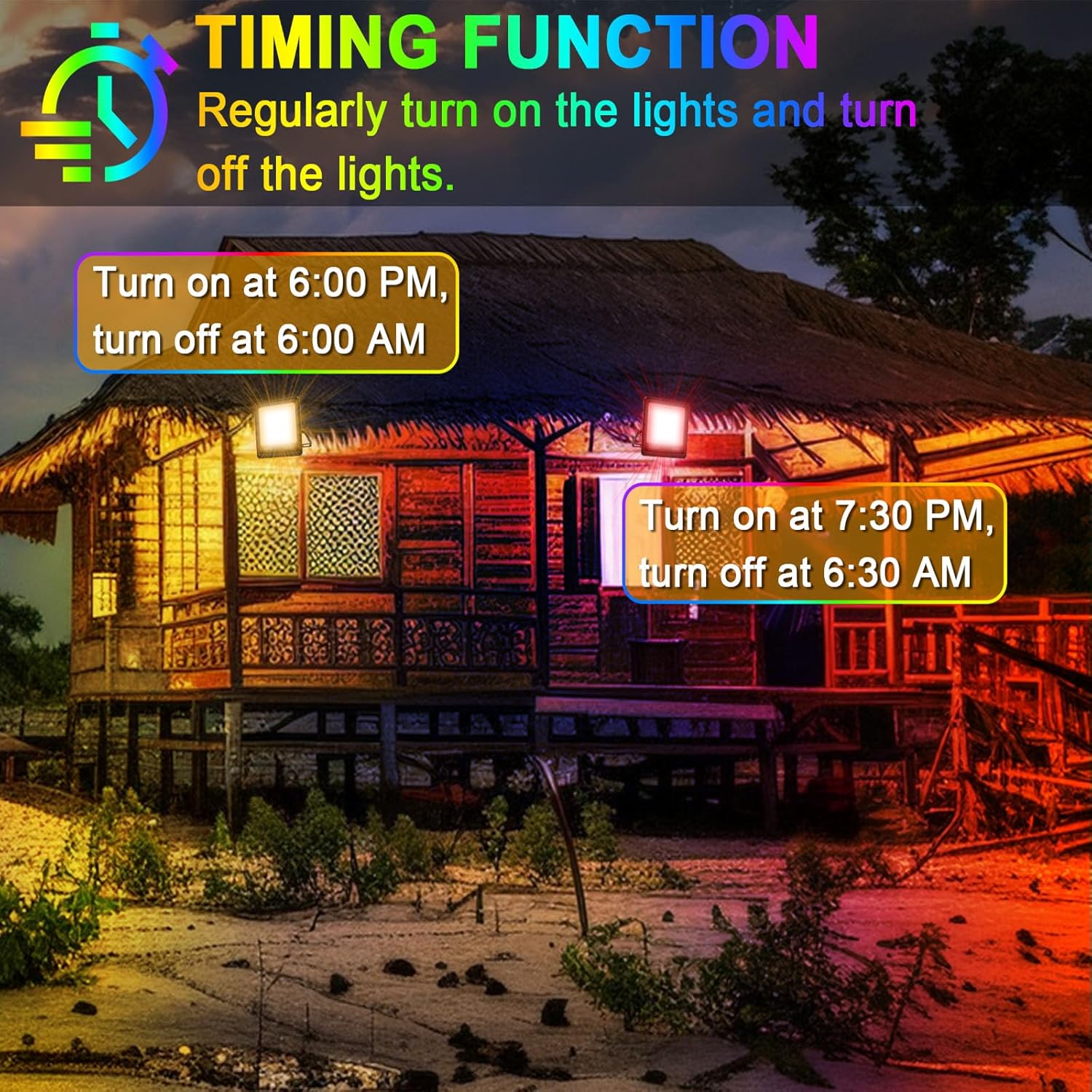 Outdoor RGB LED Spotlight 100W IP66 - immagine 4