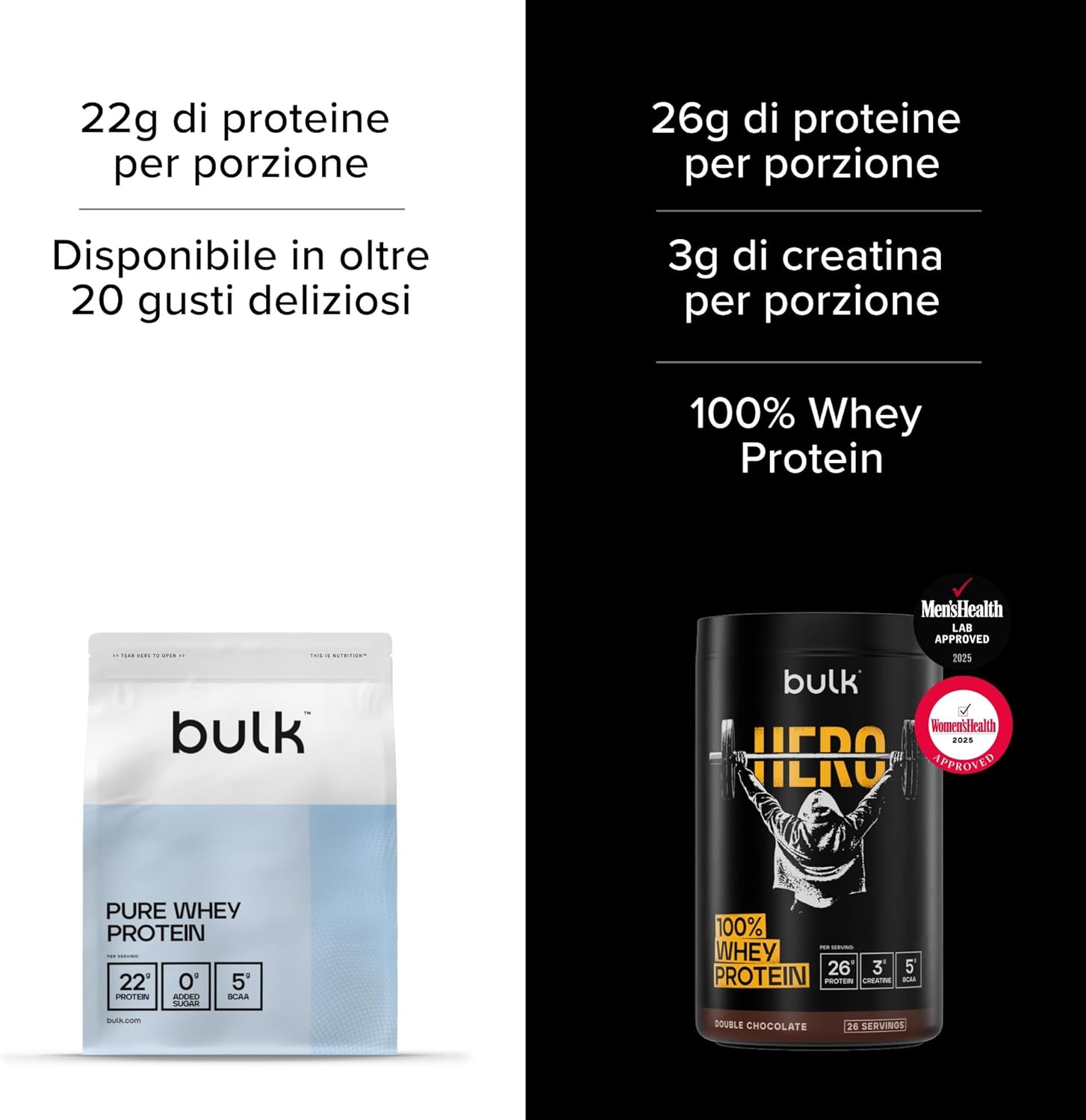 Bulk Hero Whey Proteine in Polvere Doppio Cioccolato 65 Porzioni - immagine 5