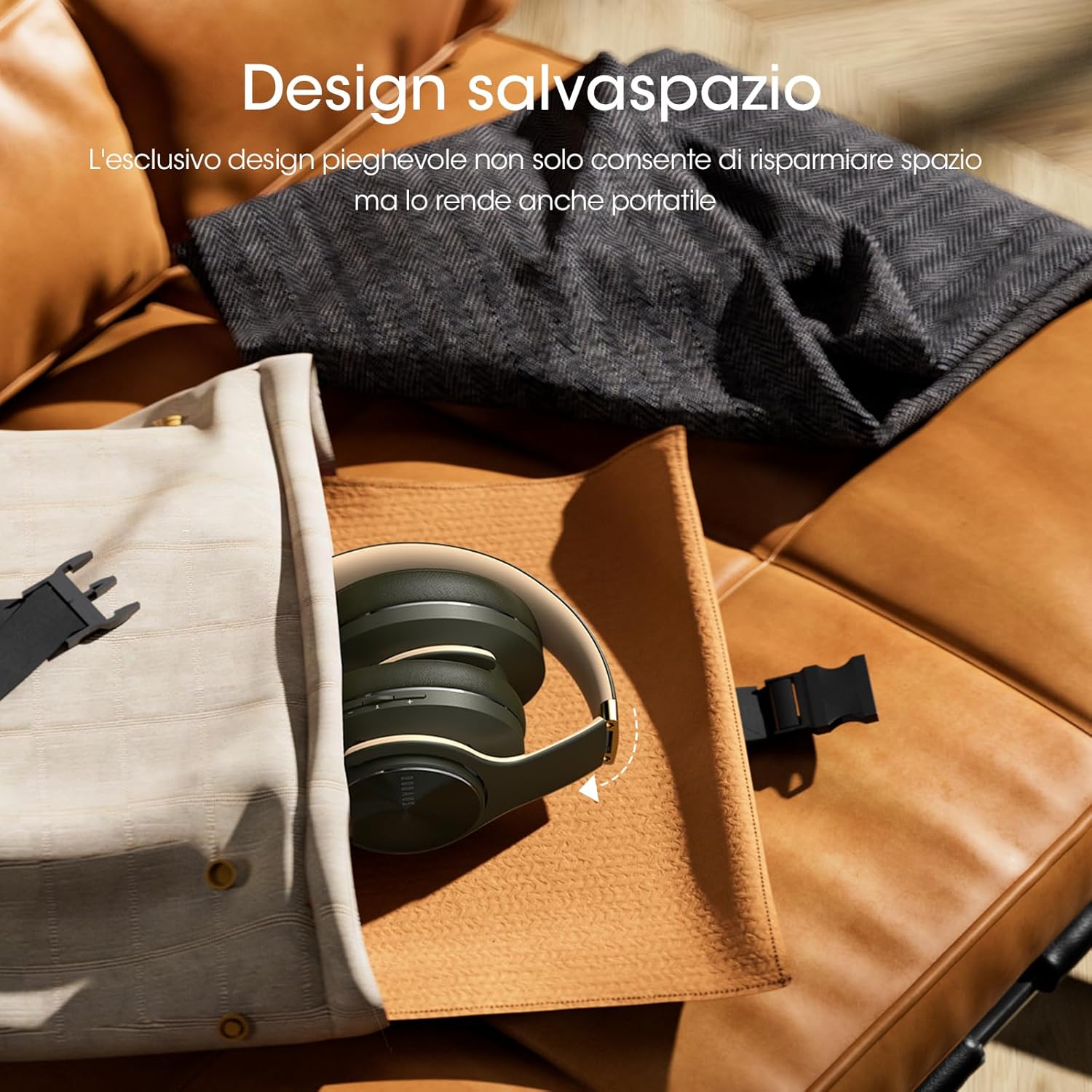 Doqaus Cuffie Bluetooth Over Ear 90h, Verde - immagine 3