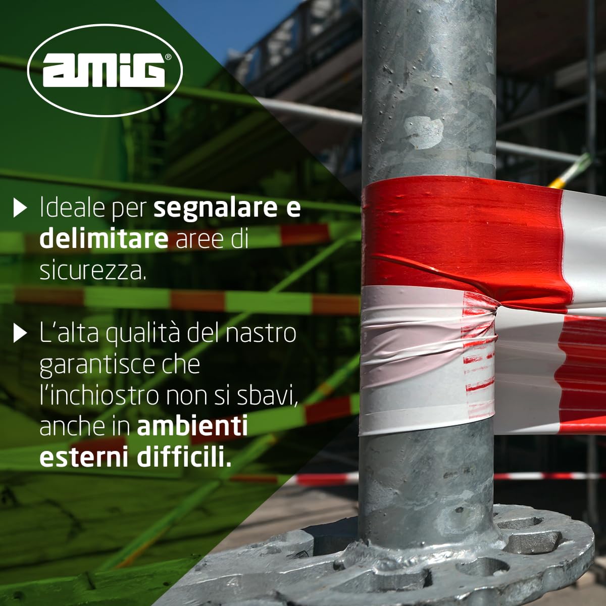 Amig - 24 Nastri Segnaletici Rosso e Bianco - immagine 3
