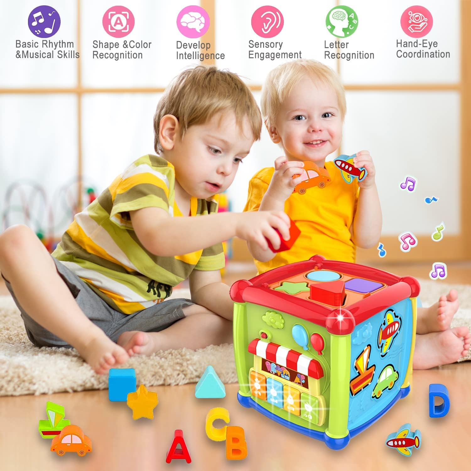 AMLGBTOP - Cubo Montessori 6 in 1 per Bambini 1 Anno - immagine 2