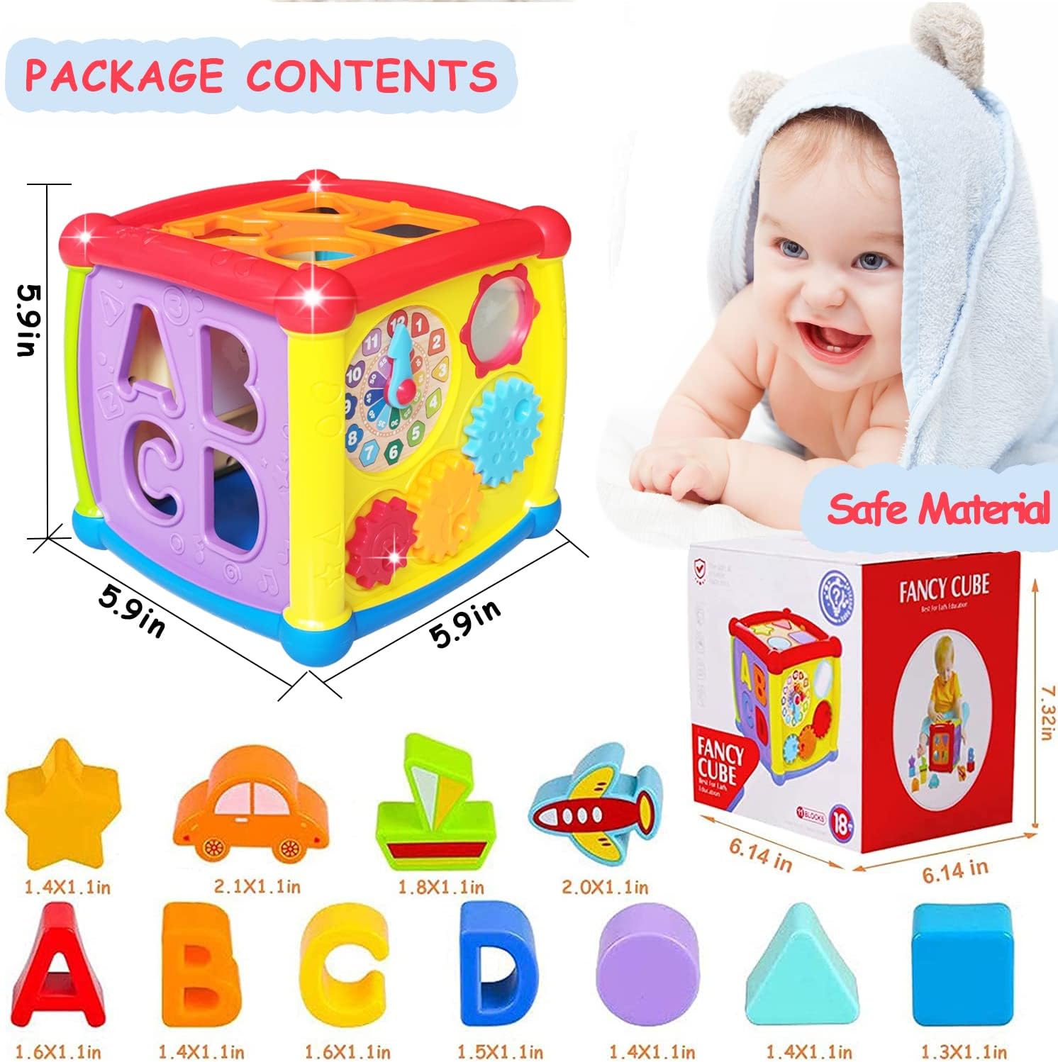 AMLGBTOP - Cubo Montessori 6 in 1 per Bambini 1 Anno - immagine 5