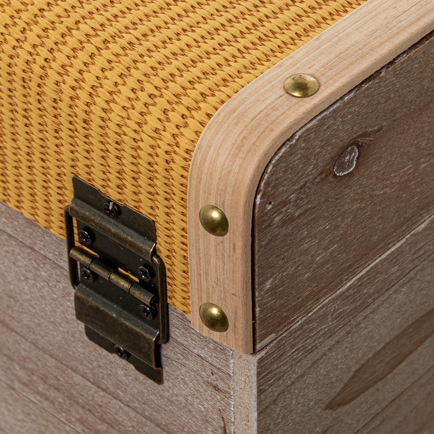 Drw Set 3 Bauli in Legno e Similpelle 30x30x46 cm - immagine 5