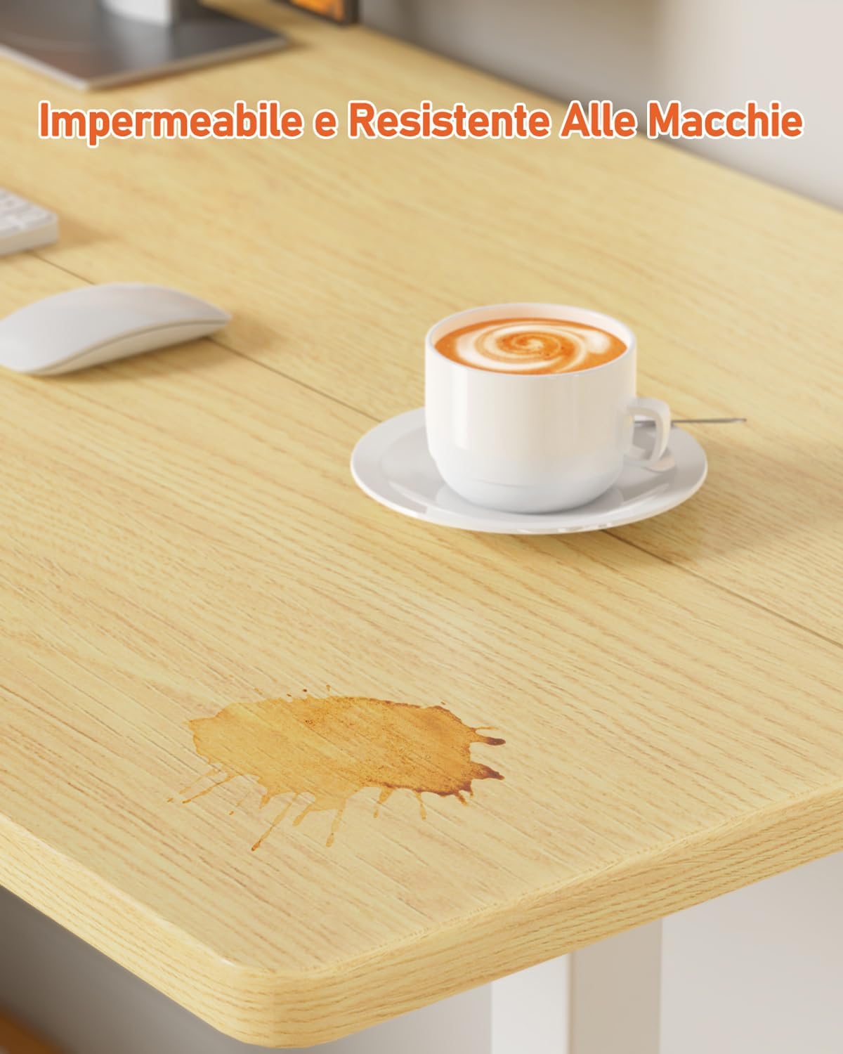 Scrivania Regolabile in Altezza Manualmente 120x60cm, Rovere - immagine 2