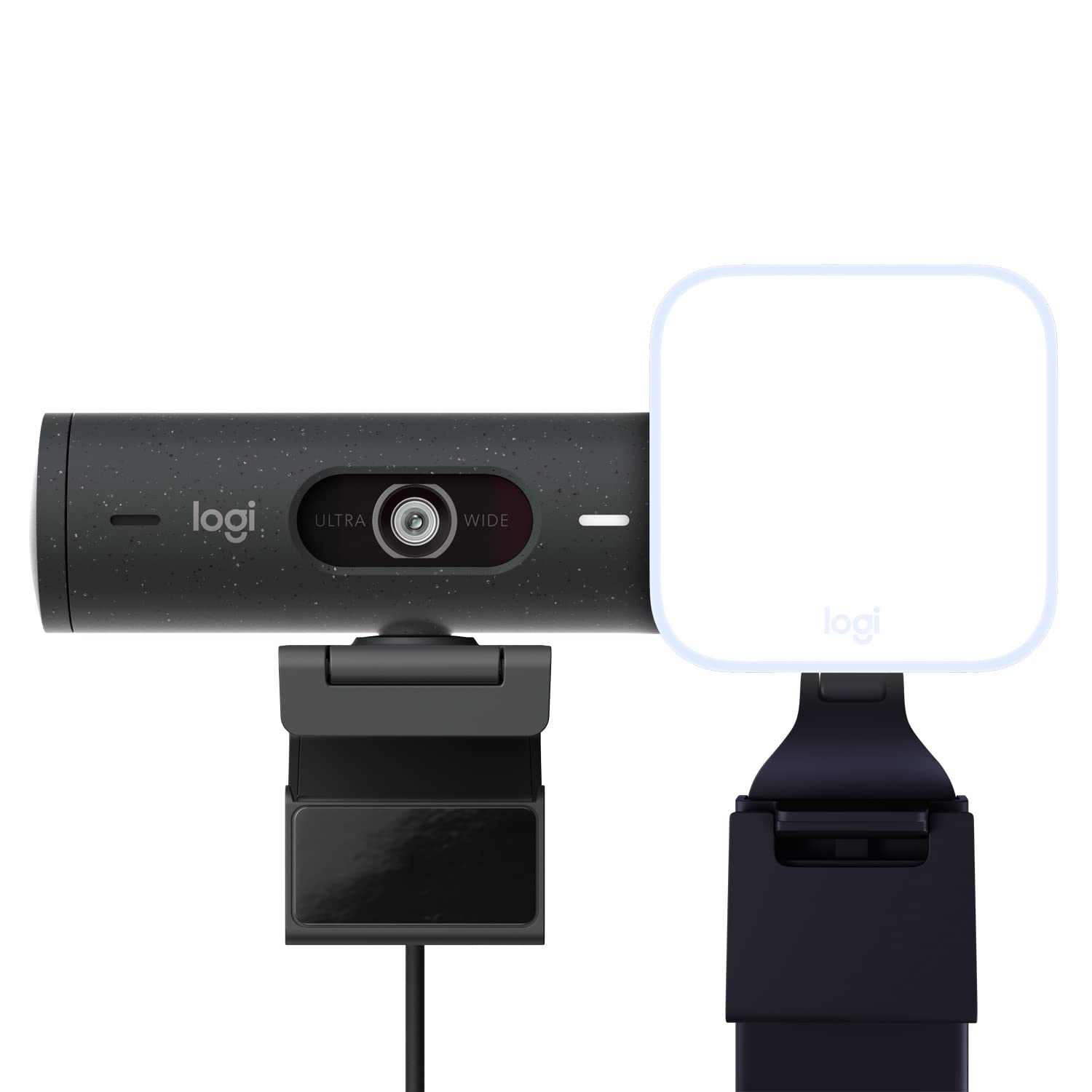 Logitech Litra Glow Luce LED Streaming Premium - Grafite Brio 500 Webcam Full HD Correzione Luce, Auto-Framing, Funziona con Microsoft Teams, Google Meet, Zoom - PC / Mac - Grafite