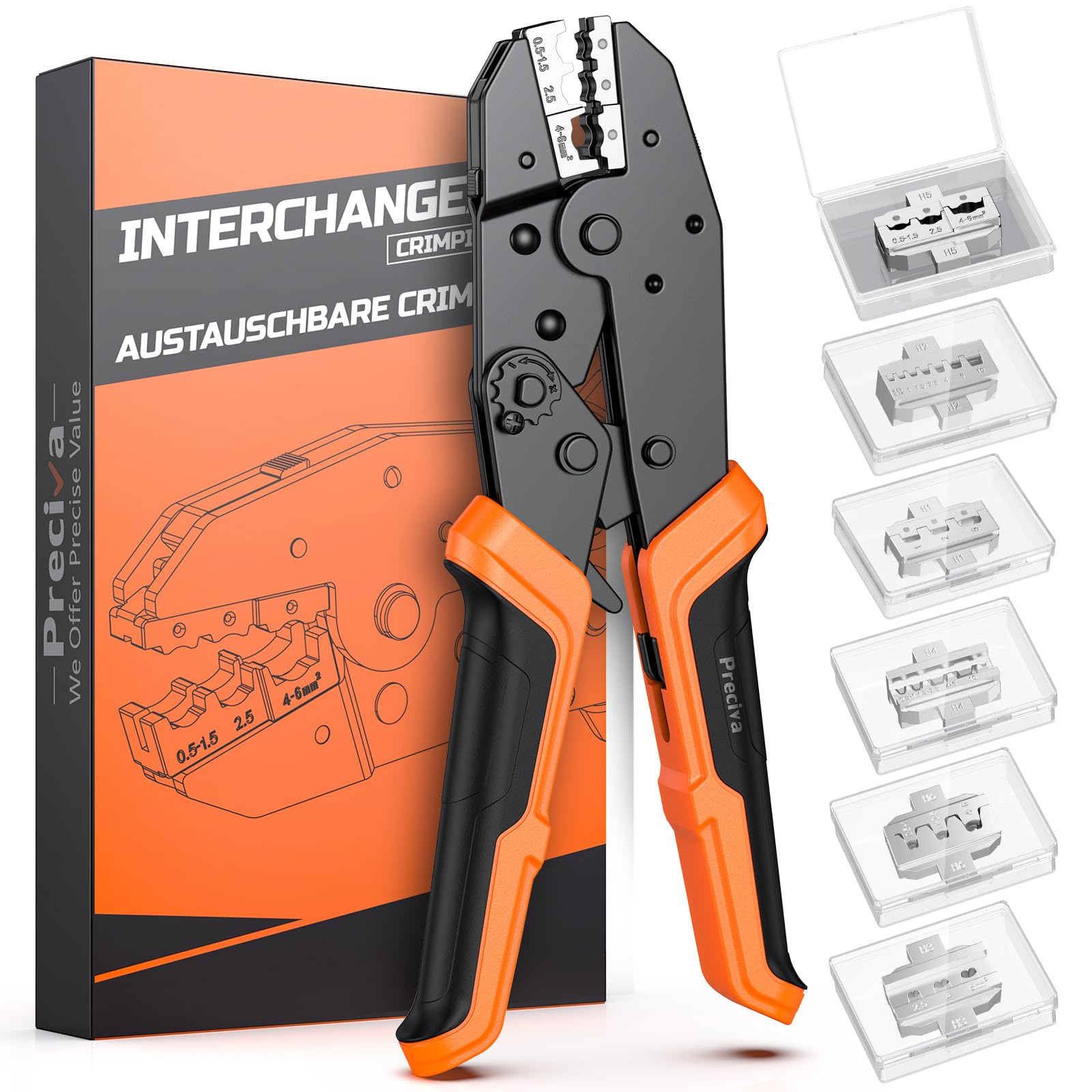 Set Pinze a Crimpare Preciva 6 Pezzi