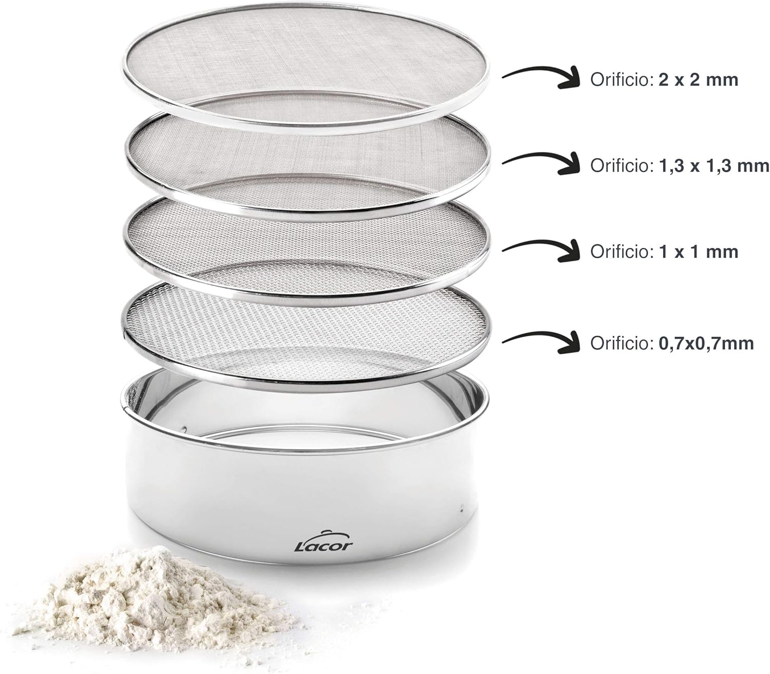 LACOR 68340 - Setacci intercambiabili, 4 pz, 20 cm - immagine 3