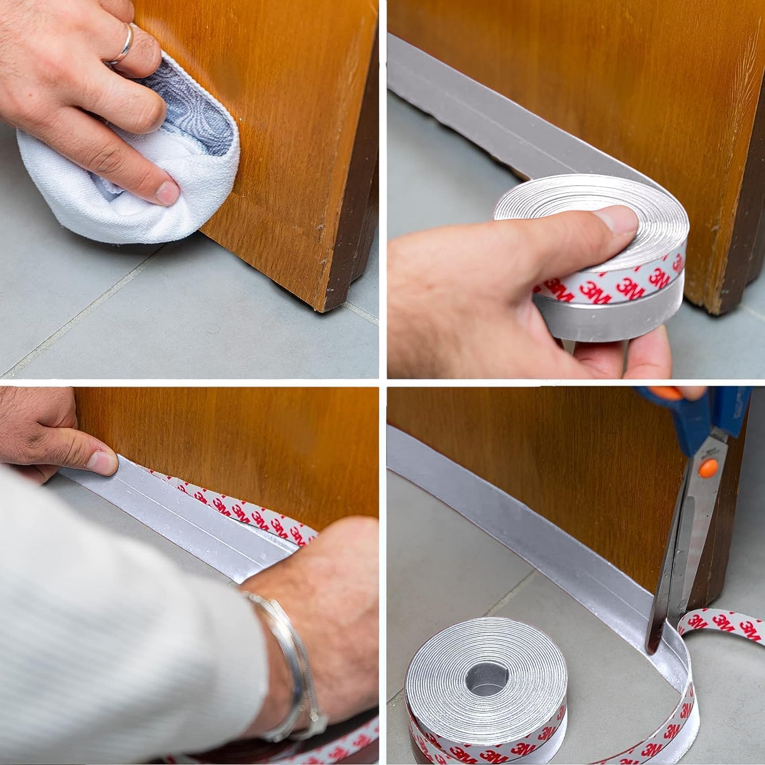 Dpm Tapes - Paraspifferi Silicone Sottoporta 5m, Bianco - immagine 3