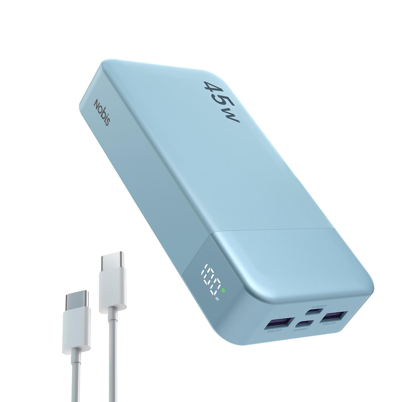 Nobis Power Bank 20000mAh 45W Fast Charging, Blu