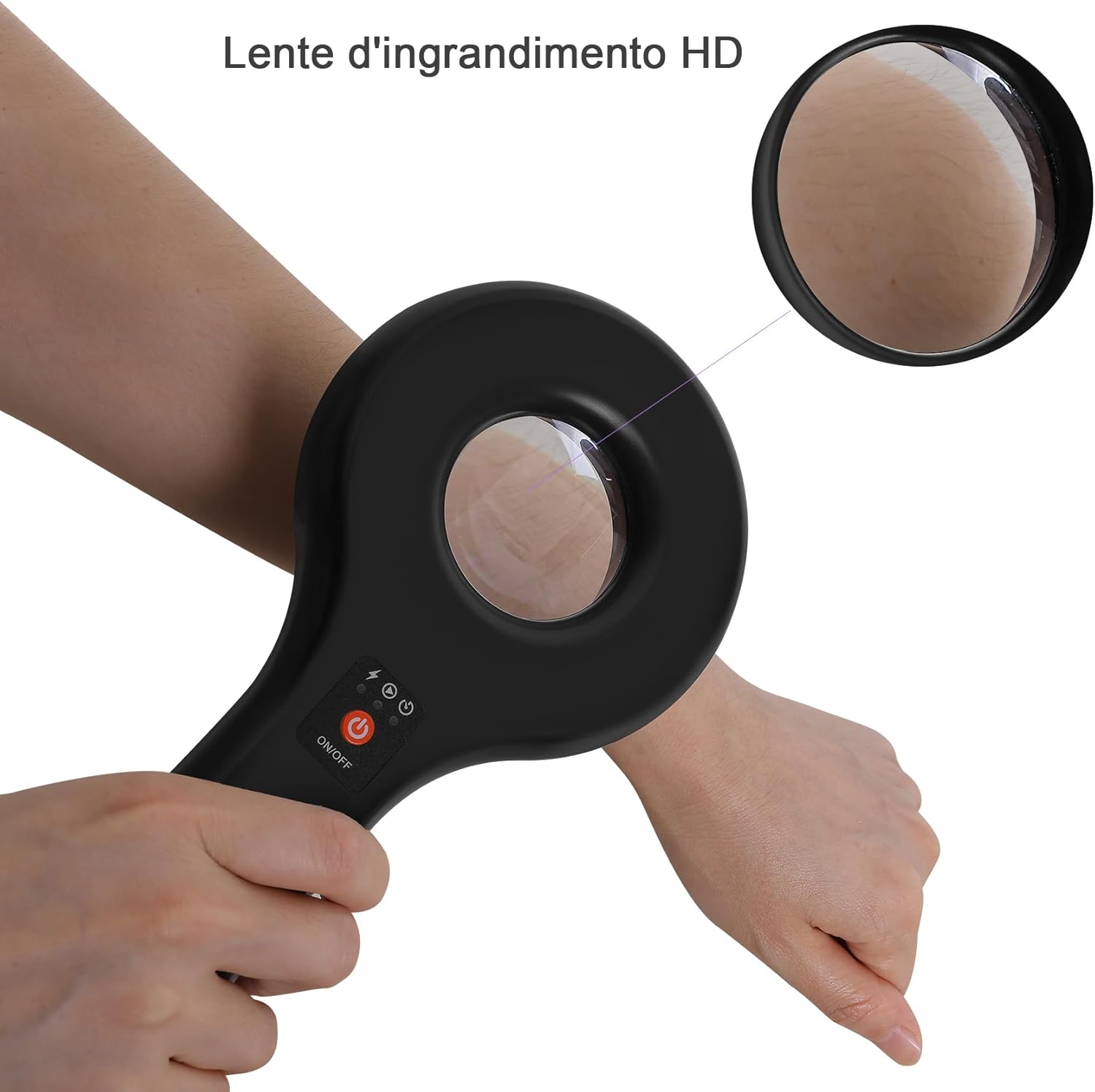 MAINENG Lampada di Wood per analisi della pelle, LED UV Luce Nera - immagine 3