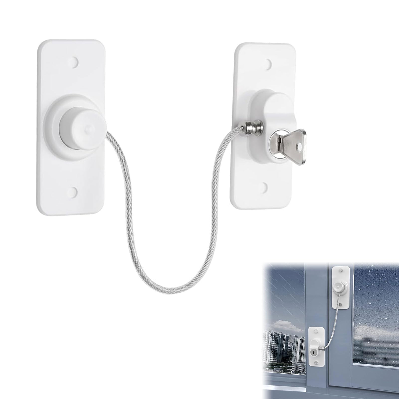 Lucchetto Frigorifero Bambini, Serrature di Sicurezza per Bambini, Blocca Cassetti Credenza Armadi con Chiavi, Bambino Chiusure di Sicurezza, Per Frigorifero, Lavatrice, Mobile, Finestra, Bianco