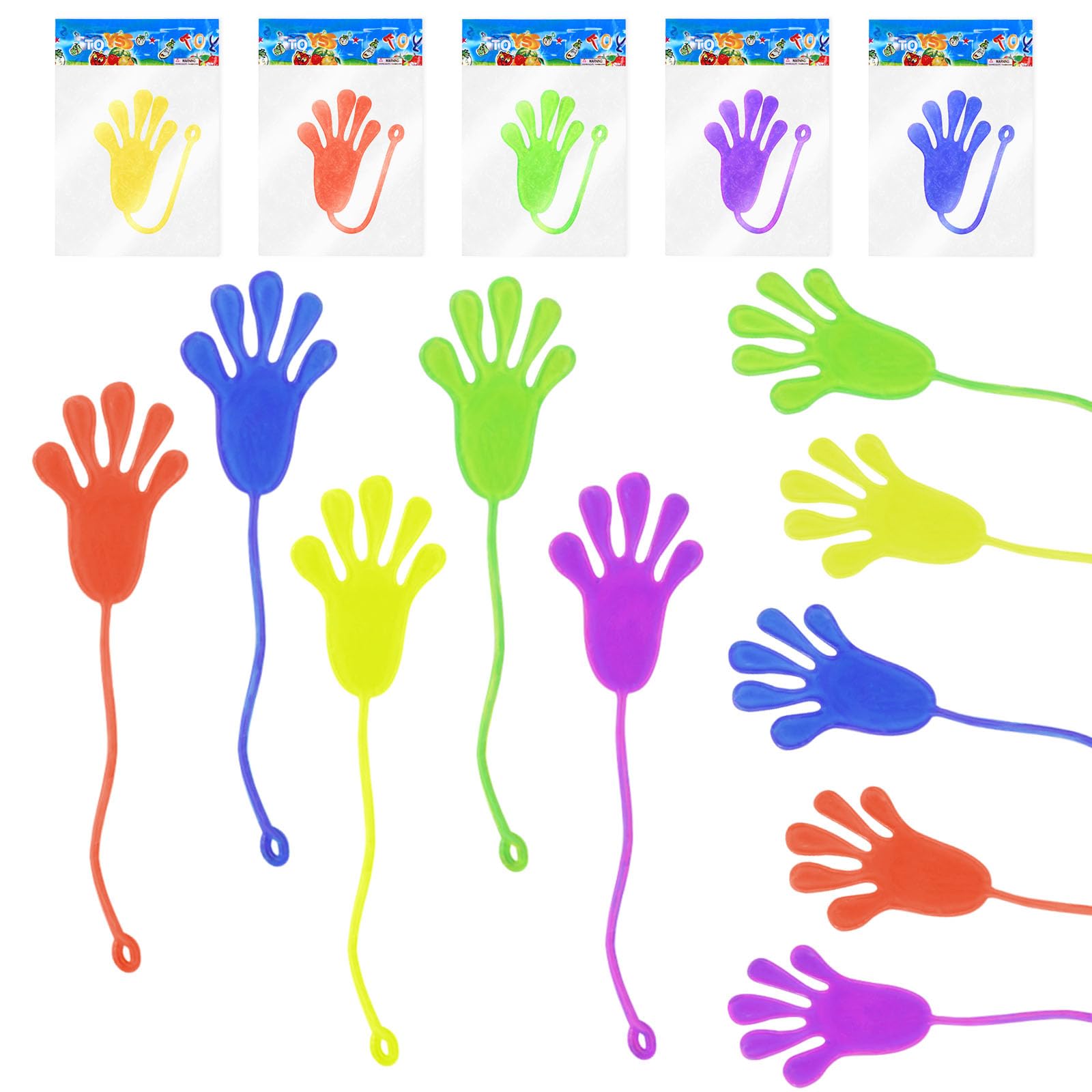 Ainiv 20 Pezzi Colorato Sticky Hands Giocattoli per bambini, Mani appiccicose Regalo per Compleanno, per Feste, di Decompressione per Ragazzi