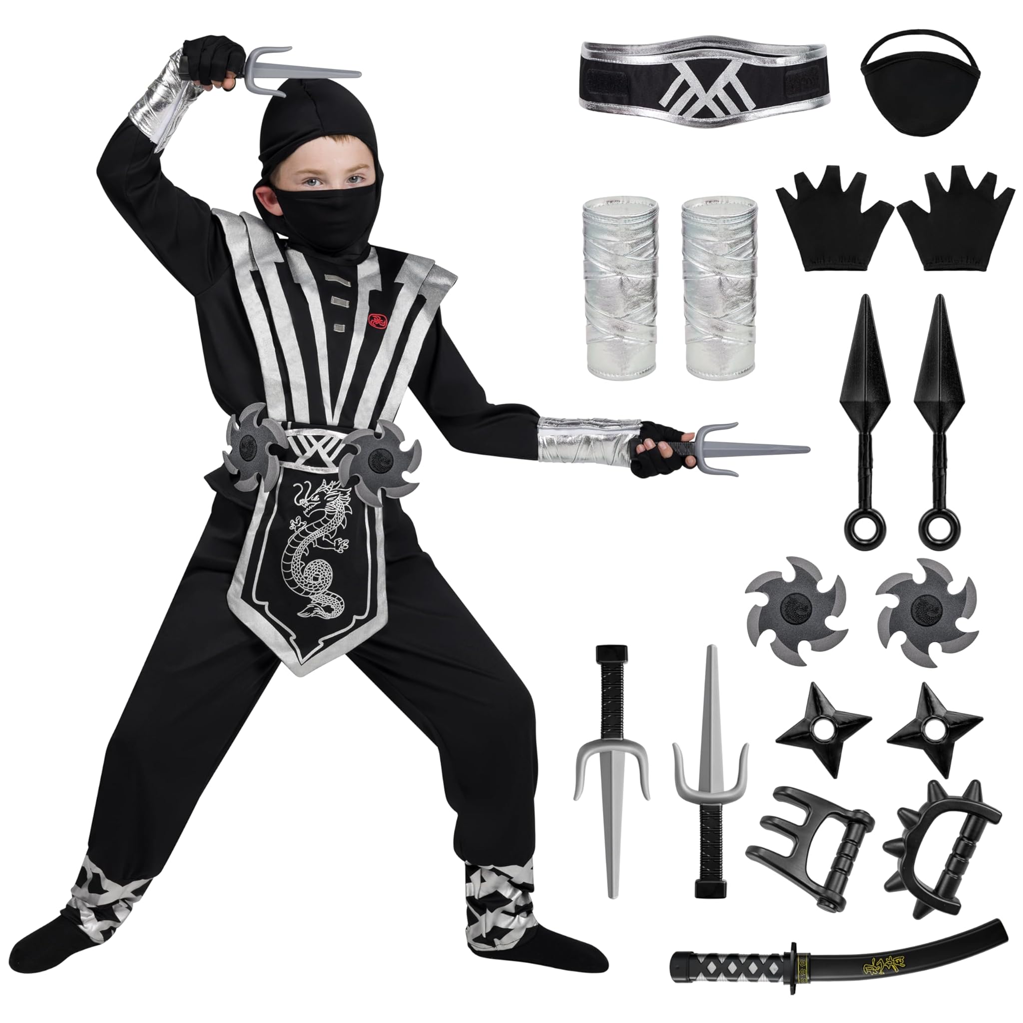 Spooktacular Creations Set Costume Ninja Bambino 9 Pezzi
