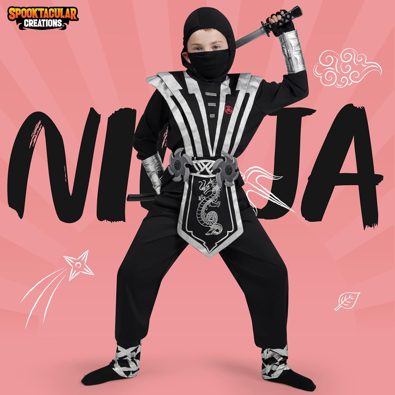Spooktacular Creations Set Costume Ninja Bambino 9 Pezzi - immagine 2