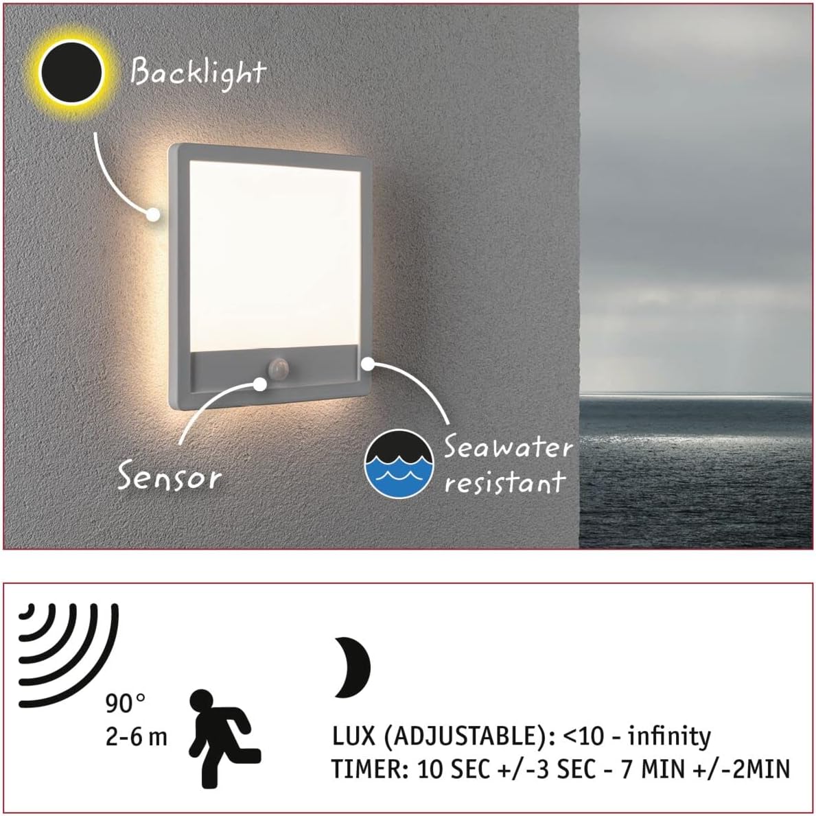 Paulmann 94663 Apparecchio LED Esterni con Sensore - immagine 10