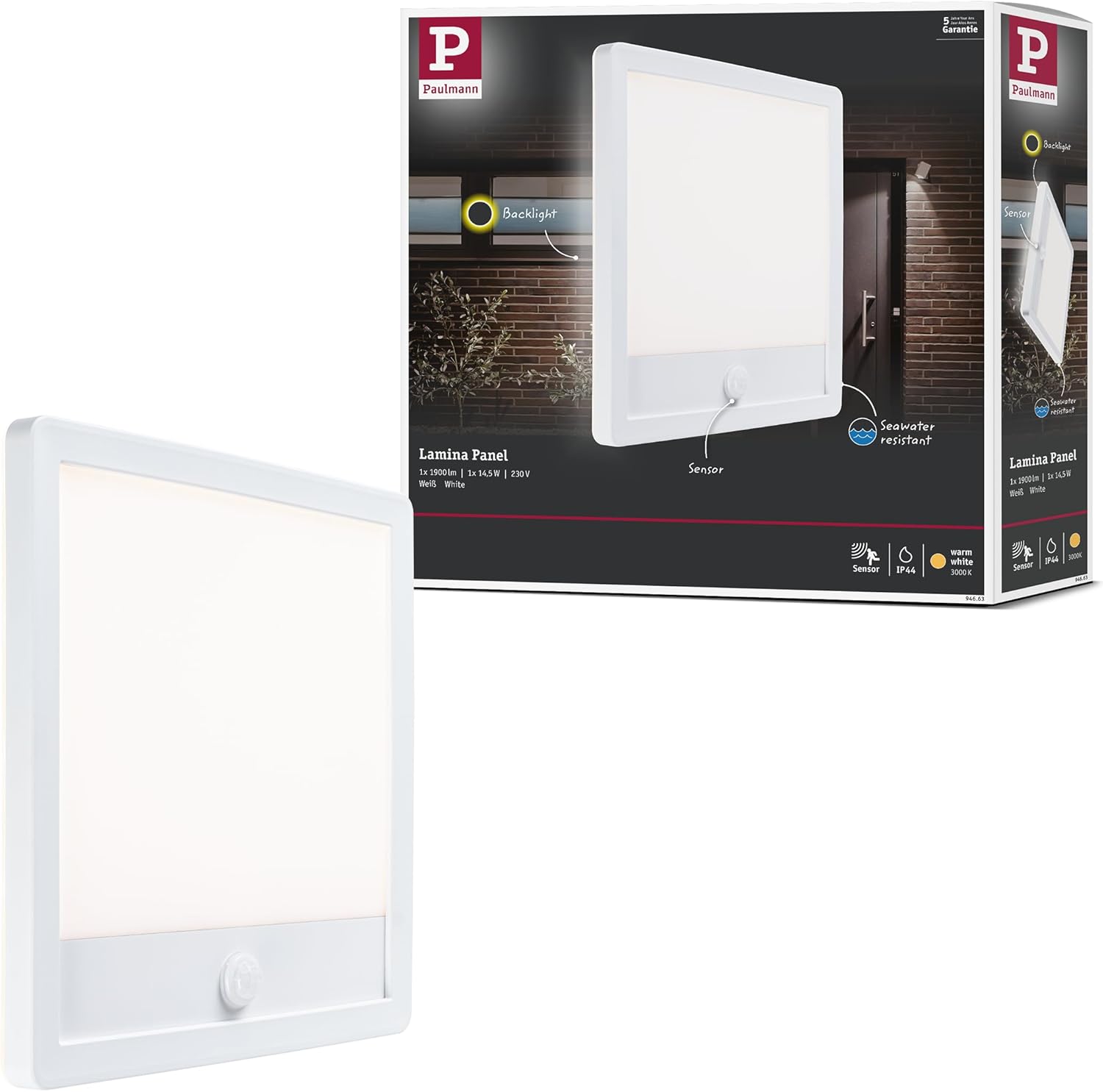 Paulmann 94663 Apparecchio LED Esterni con Sensore - immagine 1