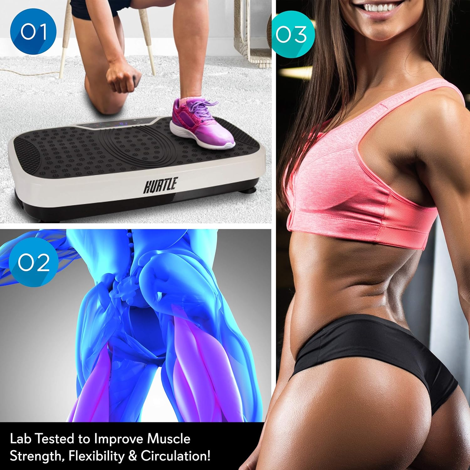 Hurtle Piattaforma Vibrante Fitness con Telecomando - immagine 6
