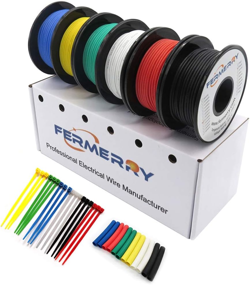 Fermerry Cavo in Silicone 20 AWG, Kit 6 Colori