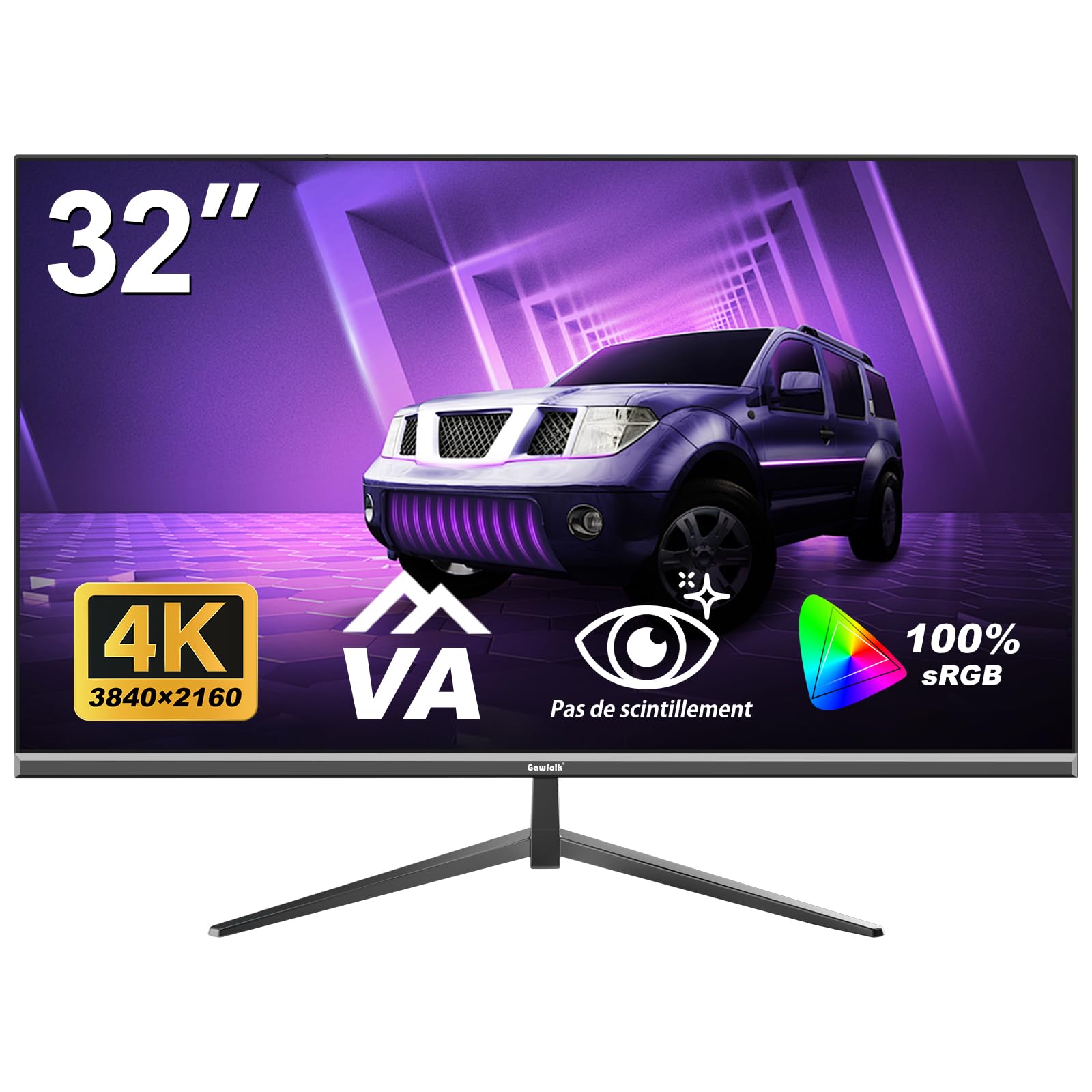 Gawfolk Display PC 4K UHD 32 Pollici, Nero
