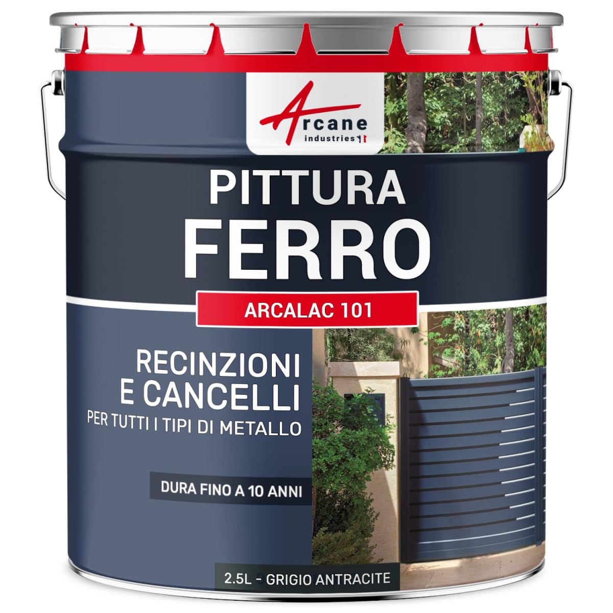 Vernice per Metallo Grigia - ARCALAC 101 - Grigio Antracite - RAL 7016 - ARCANE INDUSTRIES