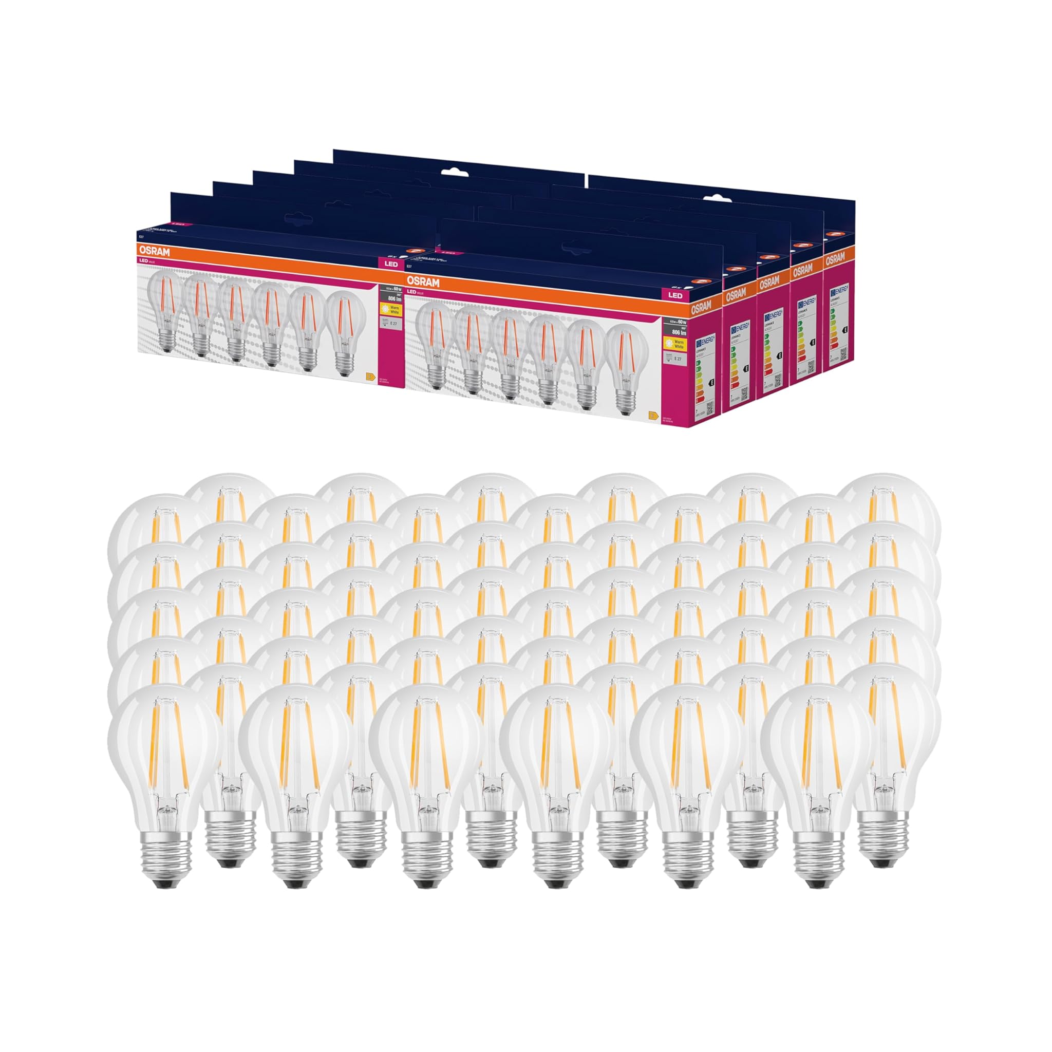 Osram LED Star VALUE A60 - 60 Lampadine E27, 6.5W