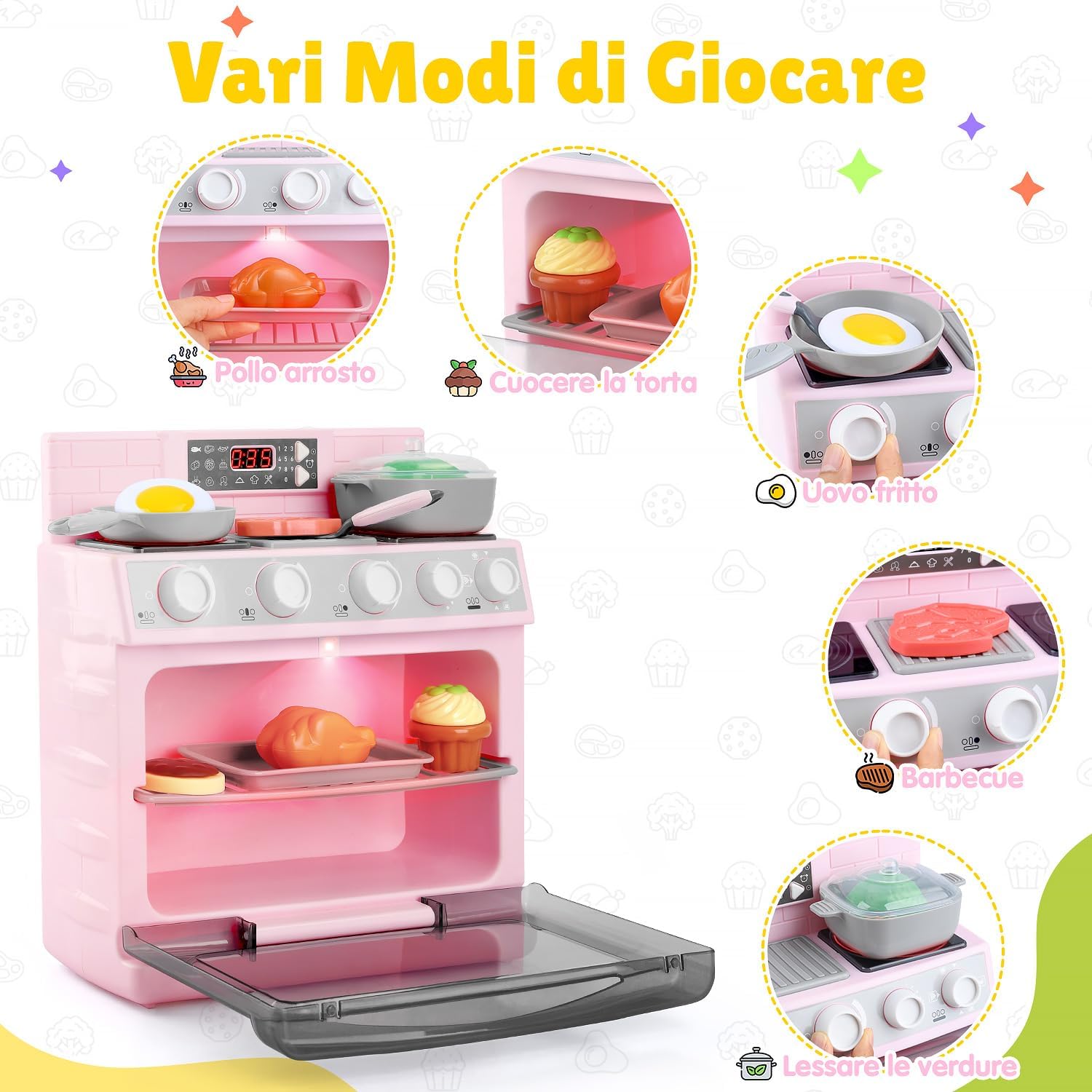 Play Forno Giocattolo Elettronico con Luci e Suoni - immagine 3